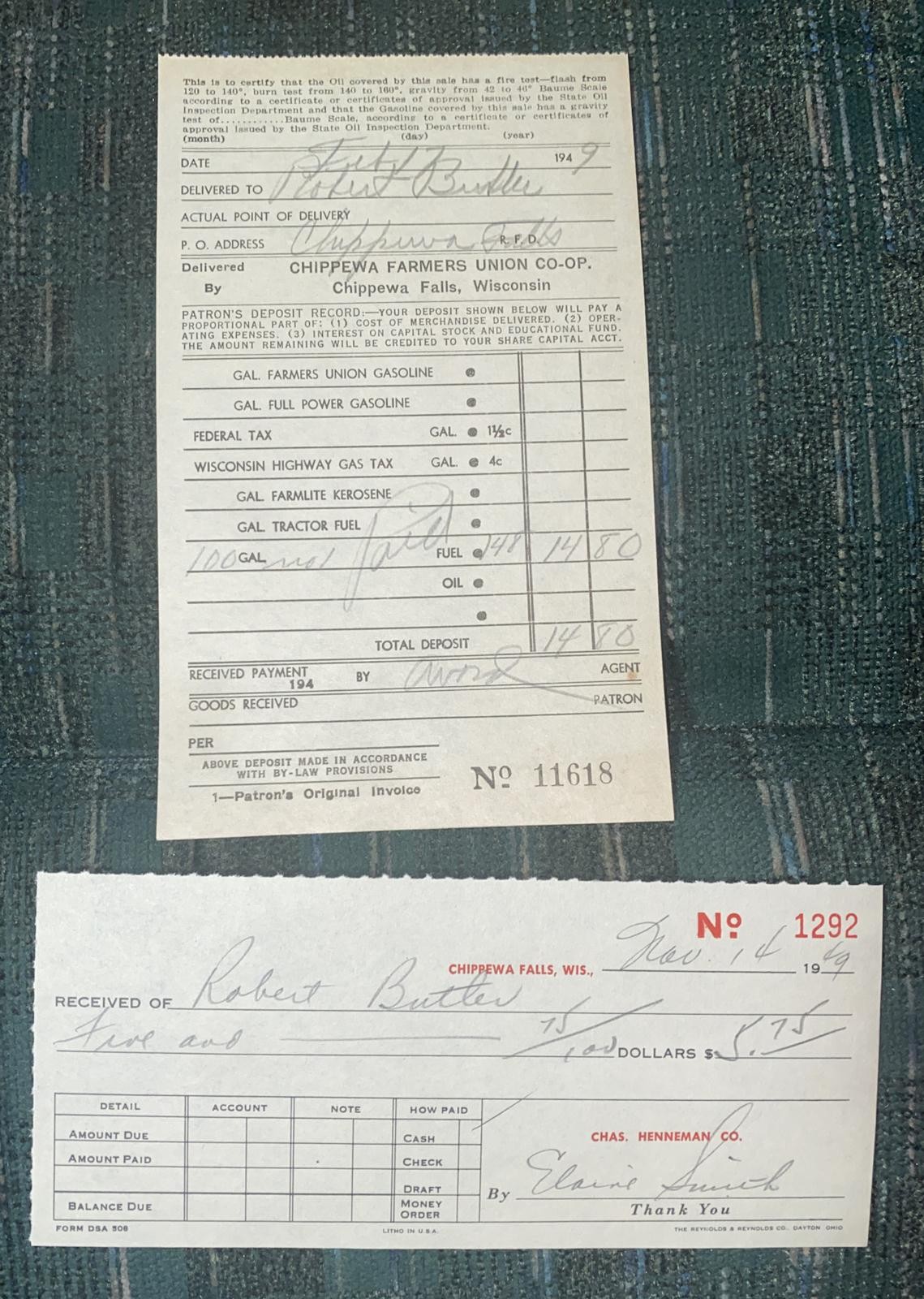 1949 Farm Record Income Tax Book Chippewa Falls Wisconsin First National Bank