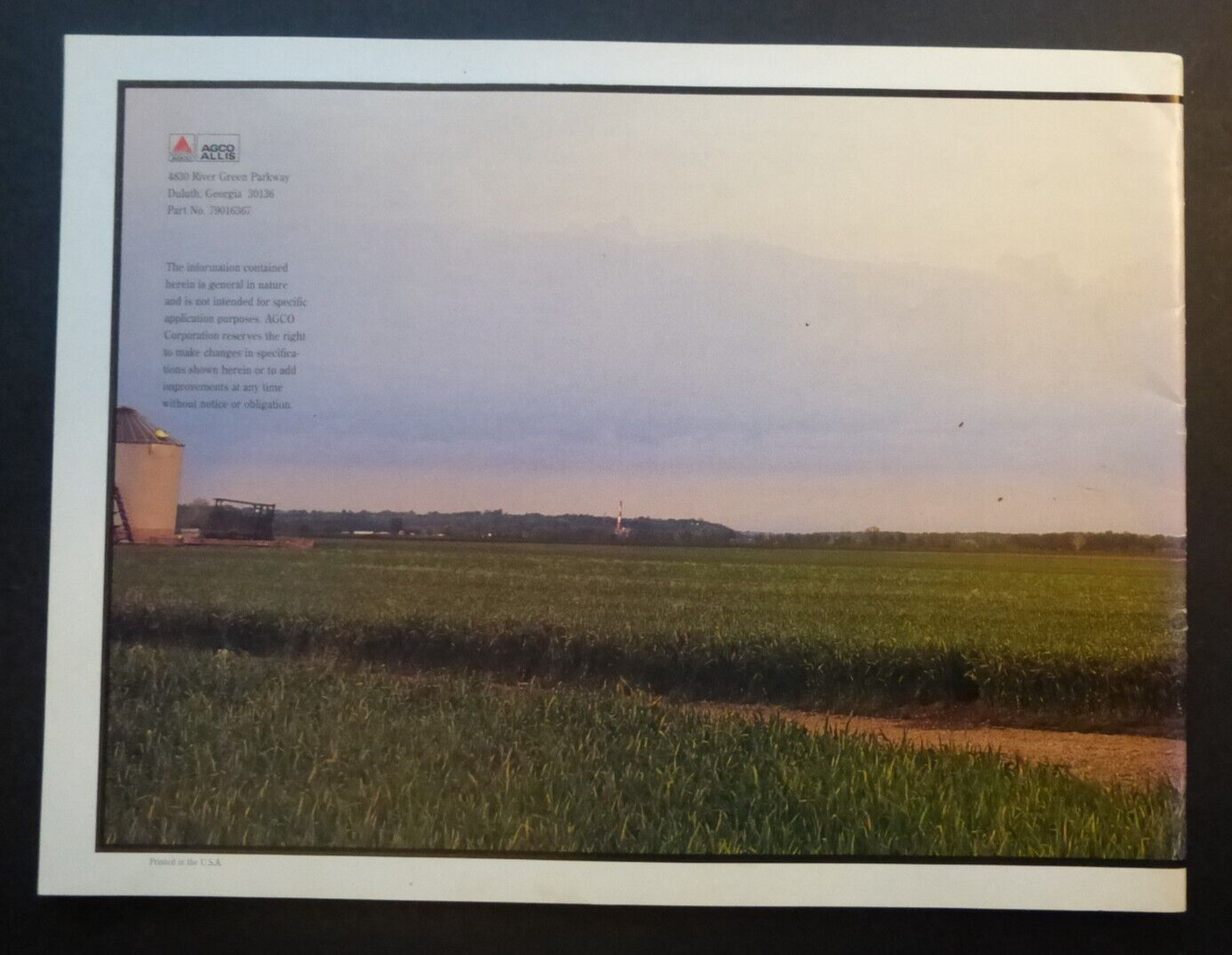VTG Ad Sales Brochure Catalog Deutz-Allis Agco Allis 9600 9800 Series Tractors