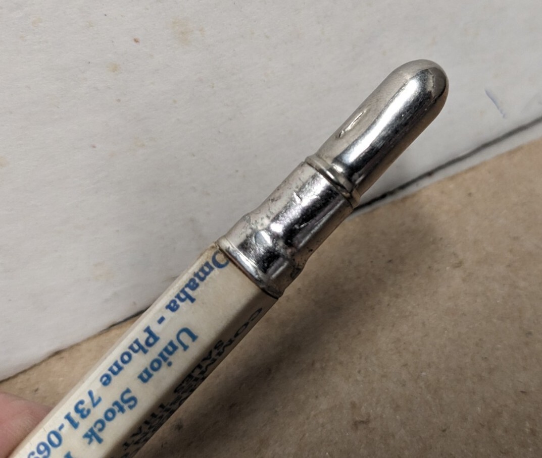 Vintage Lindley Livestock Commission Co Union Stockyards Omaha NE Bullet Pencil
