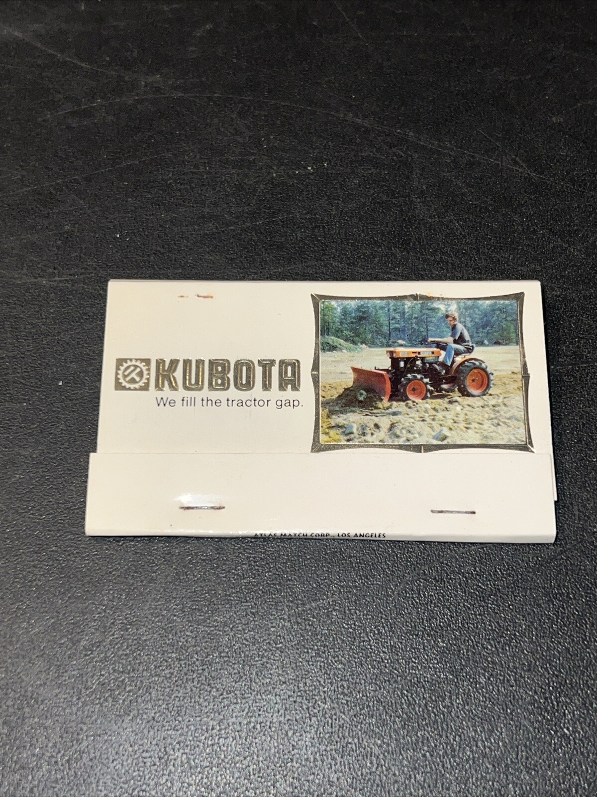 Vtg Kubota Tractor Matchbook & Display Box Farmersville Equipment Ephrata Pa