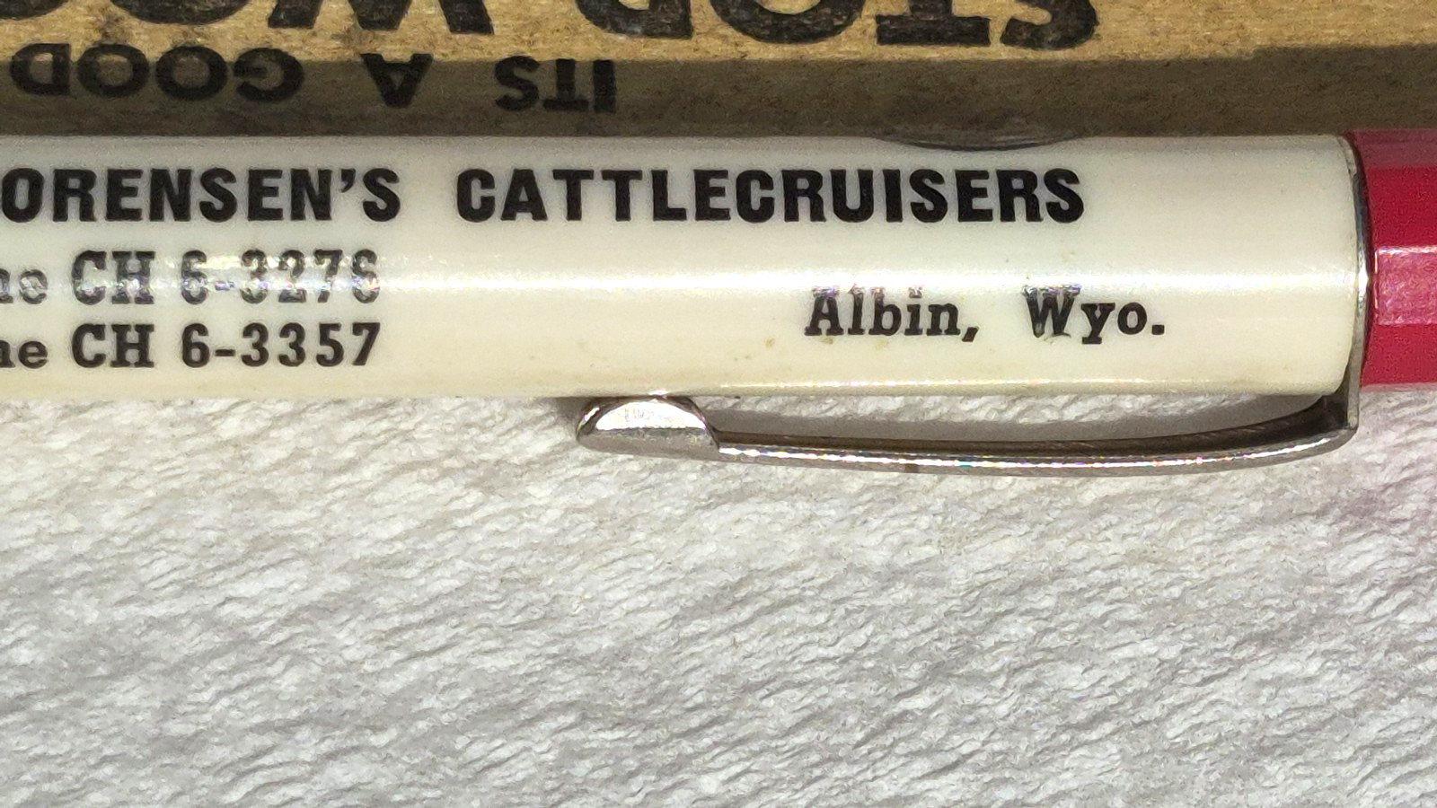 « Sorensen&rsquo;s CATTLECRUISERS * Phone CH 6-2276/3357 * Albin, Wyo. » Bullet Pen
