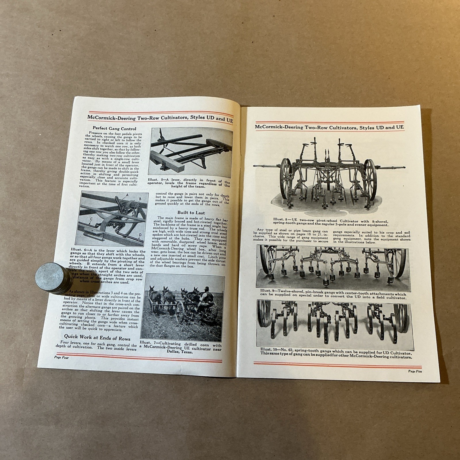 Vintage Original McCormick Cultivators Brochure As Is INV-P0931