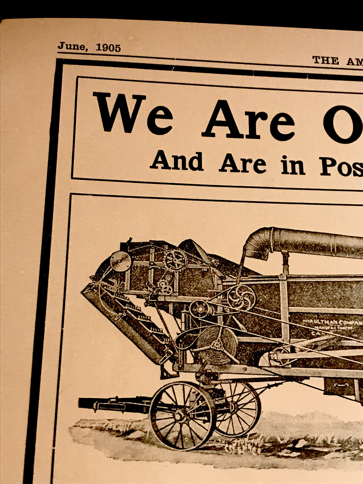 1905 Aultman Engine & Thresher Farm Implements Advertising – Canton – Ohio