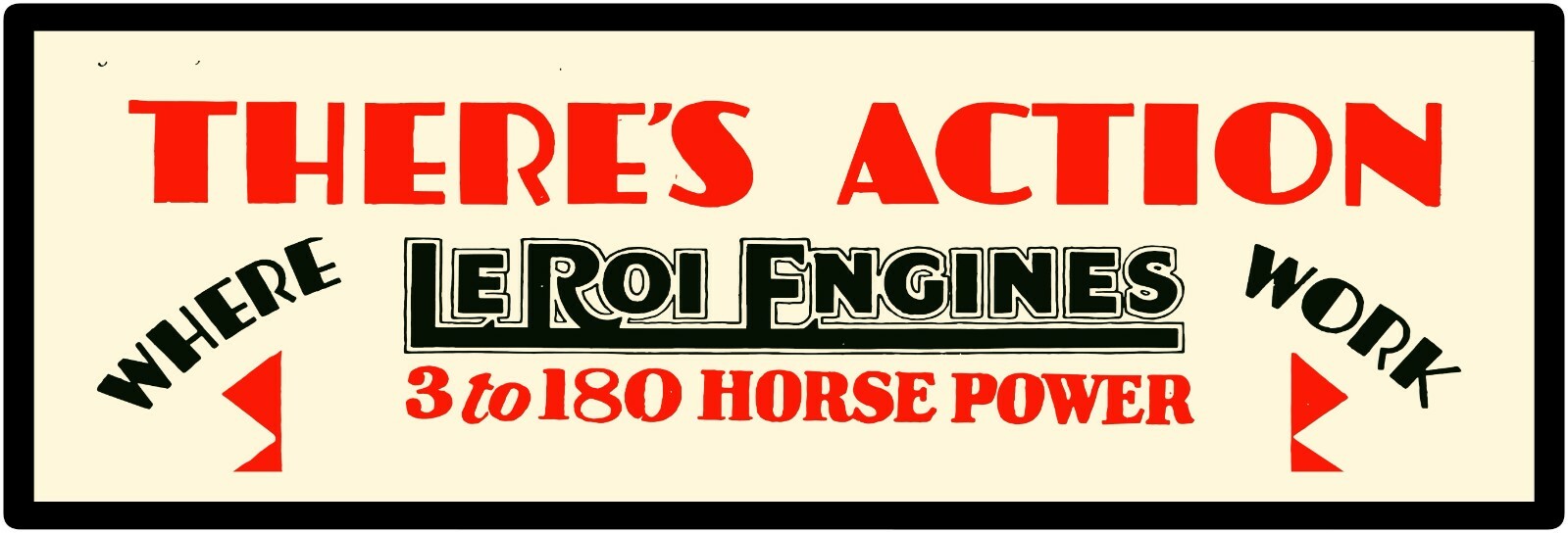 Le Roi Engines Marquee Style Sign, 12&Prime; x 36&Prime; USA STEEL XL Size – 4 POUNDS