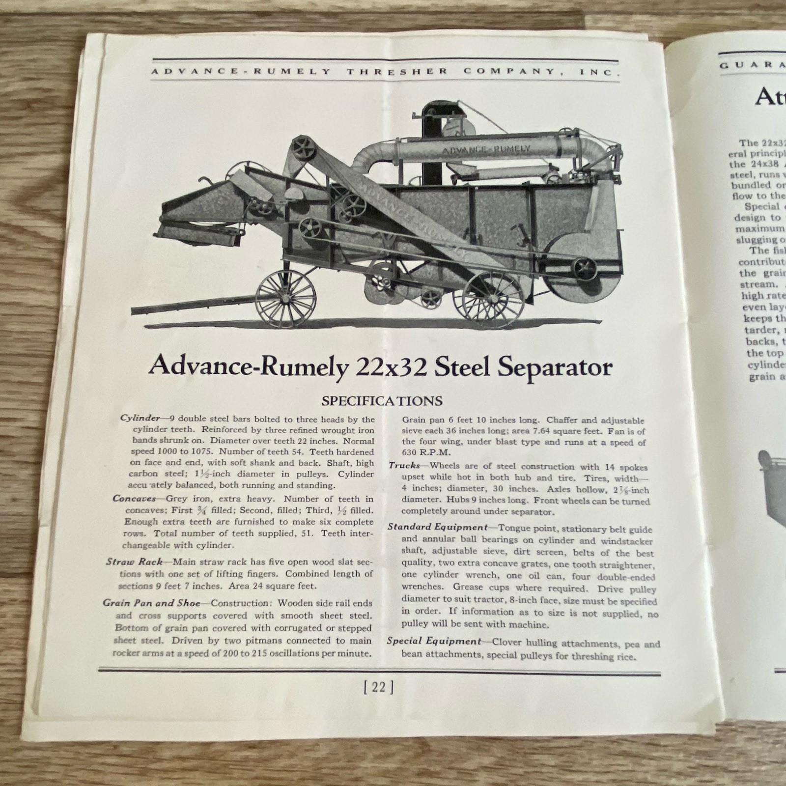 Advance Rumely Grain & Rice Steel Threshers Sales Brochure Machinery Tractor