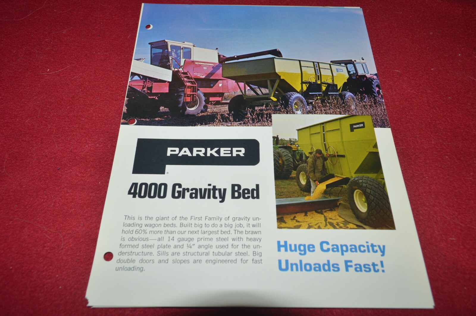 Parker 2100 Gravity Beds Wagons Box Brochure FCCA