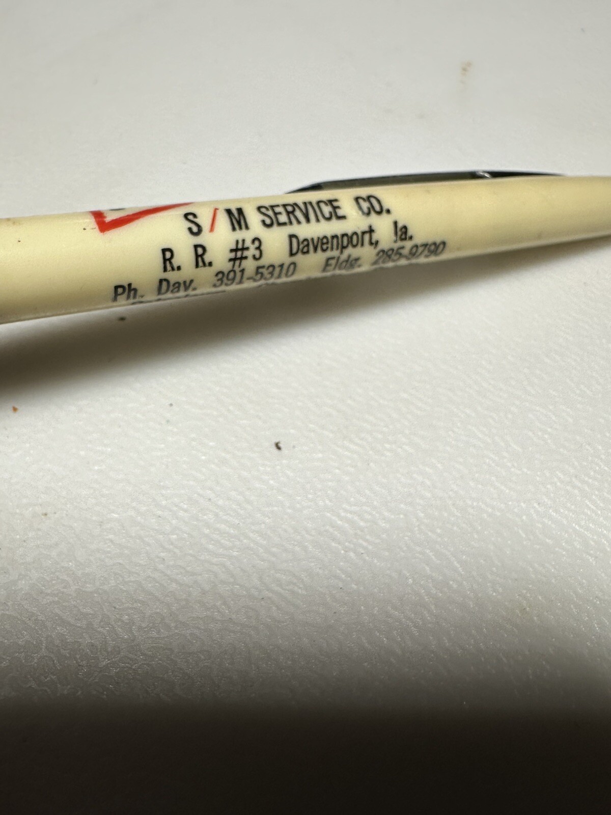 Vintage Davenport Iowa SM Service Company FS Seeds Farming Ag Advertising IA Pen