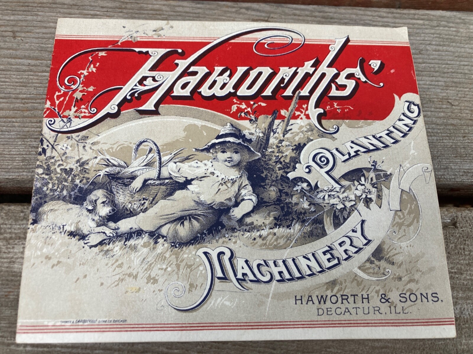 ANTIQUE HAWORTH&rsquo;S PLANTING FARM MACHINERY BROCHURE c.1890&rsquo;s DECATUR IL