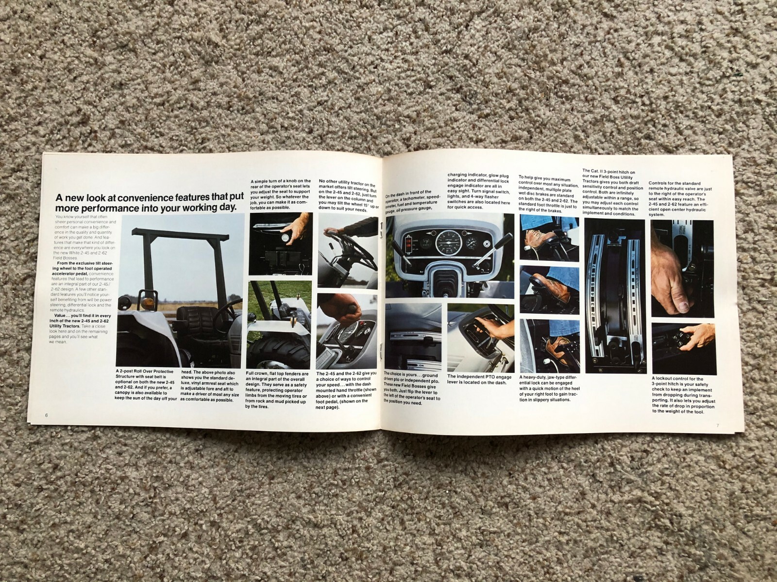 1980 White 2-45 and 2-62 tractors original sales literature.