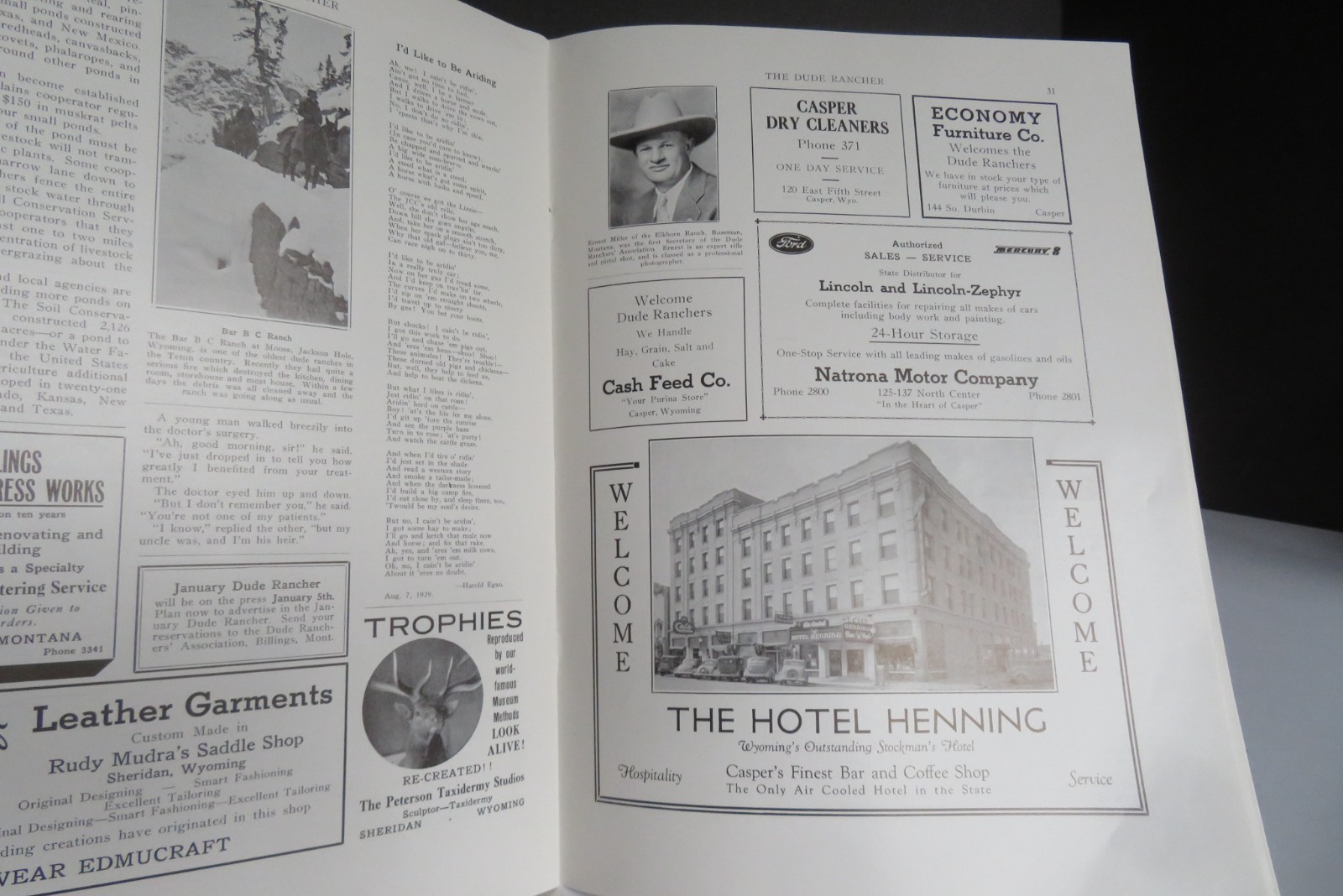 1939 VINTAGE The Dude Rancher® October Quarterly Convention Program Casper, WY