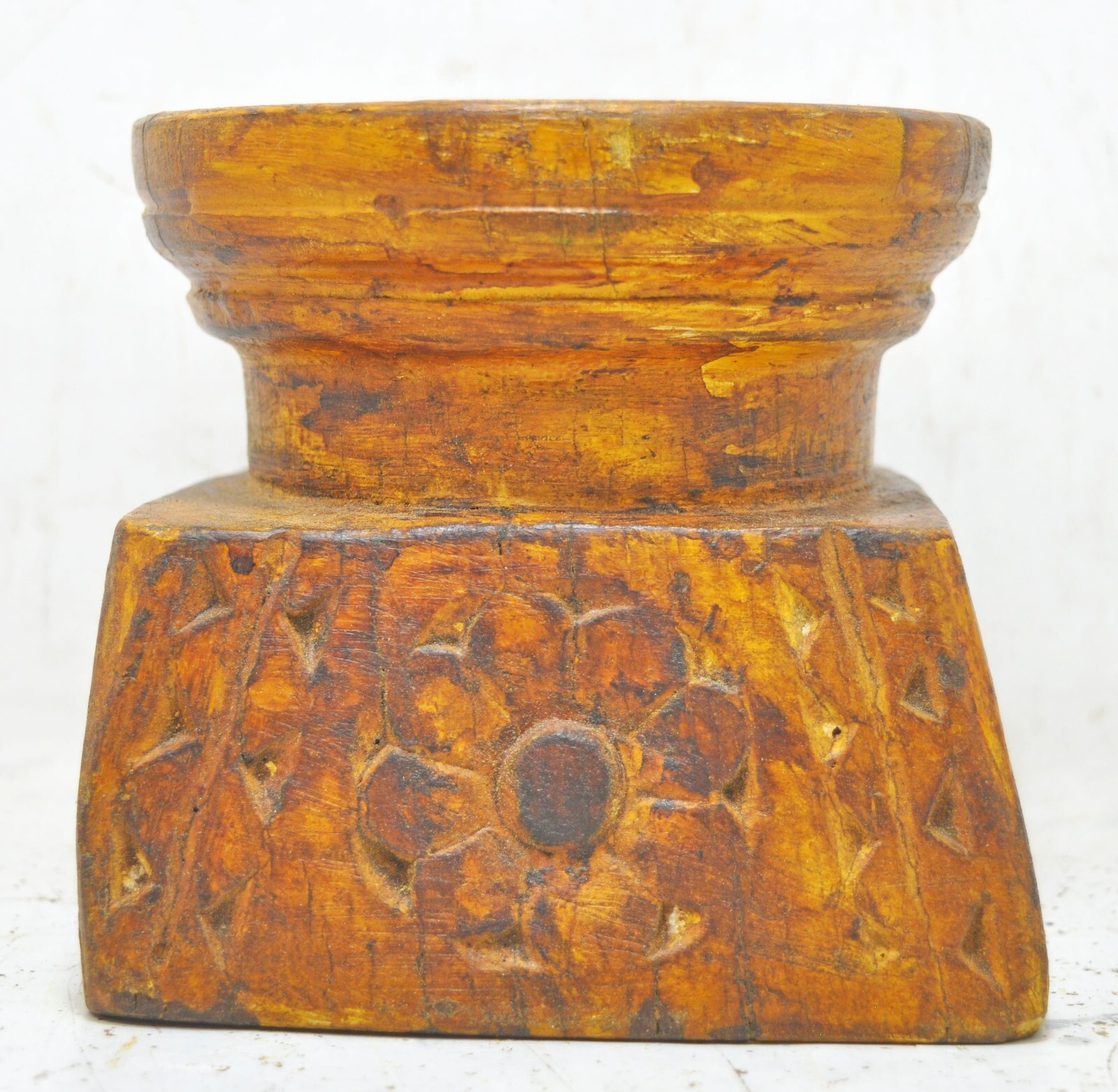 Antique Wooden Agricultural Seed Holder Bijni Original Old Hand Carved