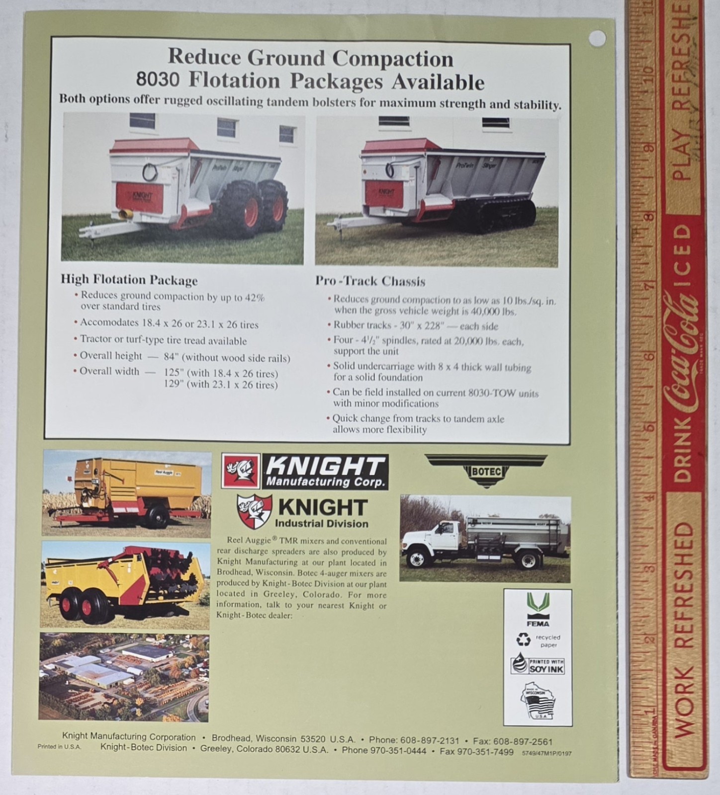 Knight ProTwin Slinger 8000 Series Spreaders Vintage Farm Advertising Brochure