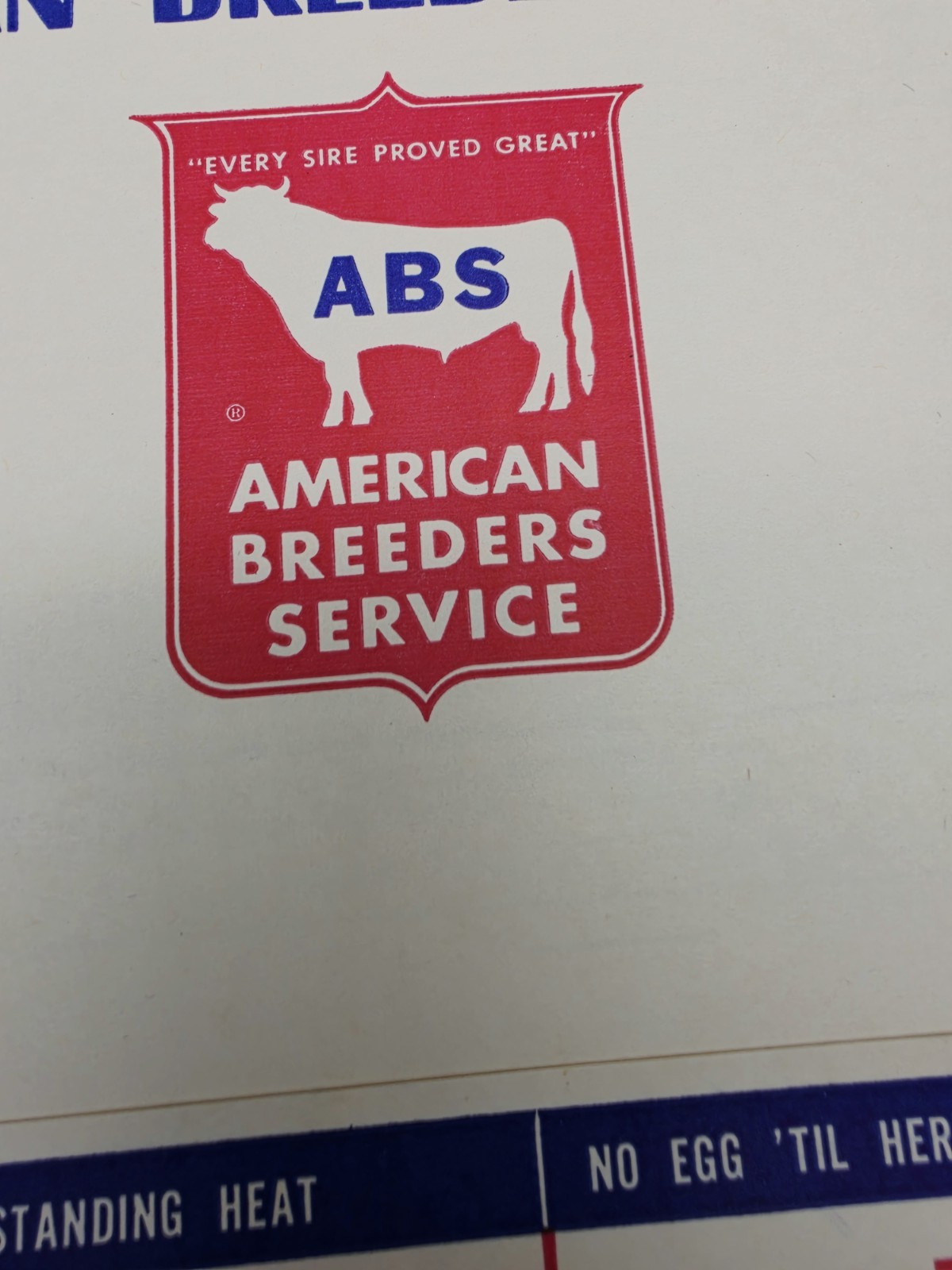 Rare 1957 American Breeders Service Folder Cow Breeding Schedule NOS Advert