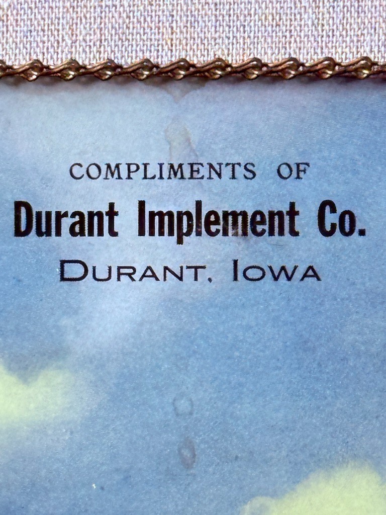 Vintage Durant Implement Co Iowa Advertising Print Native American Horse