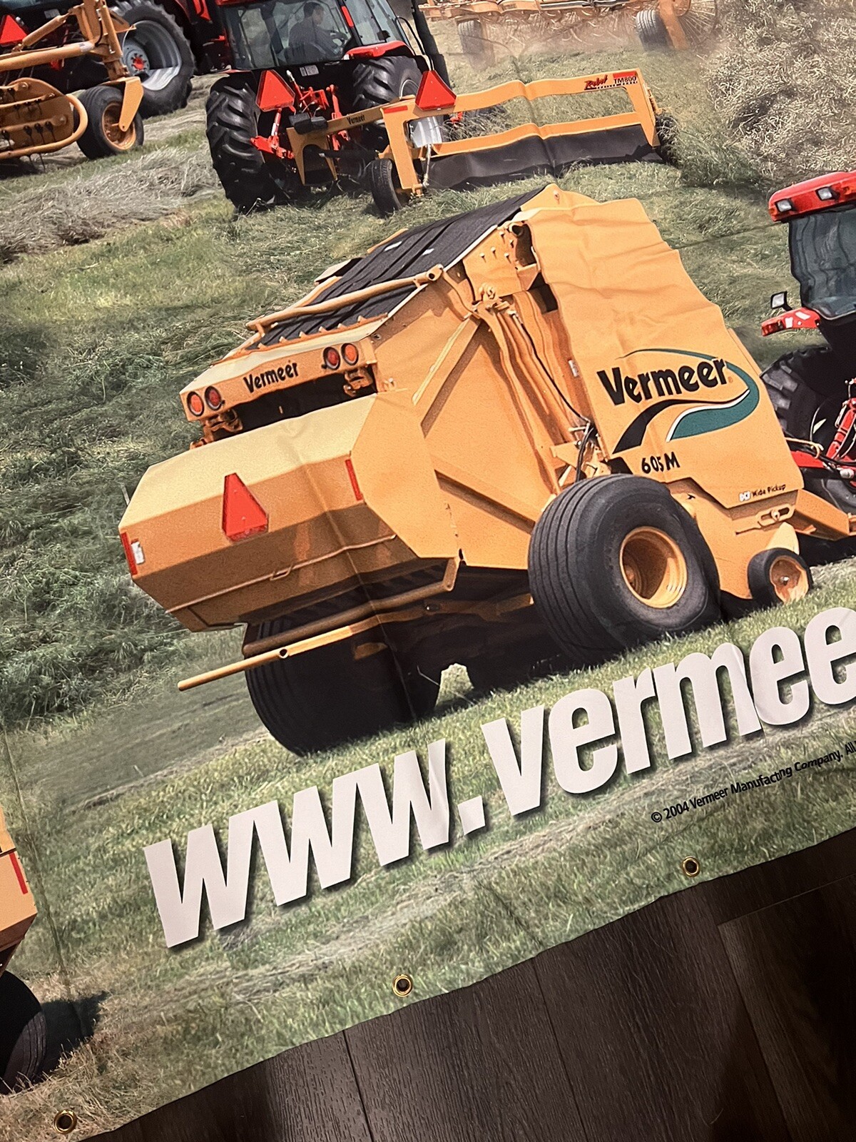 Rare Large 4.5’x9’ Vintage 2004 VERMEER AG Cloth Banner Sign Tractors Farming