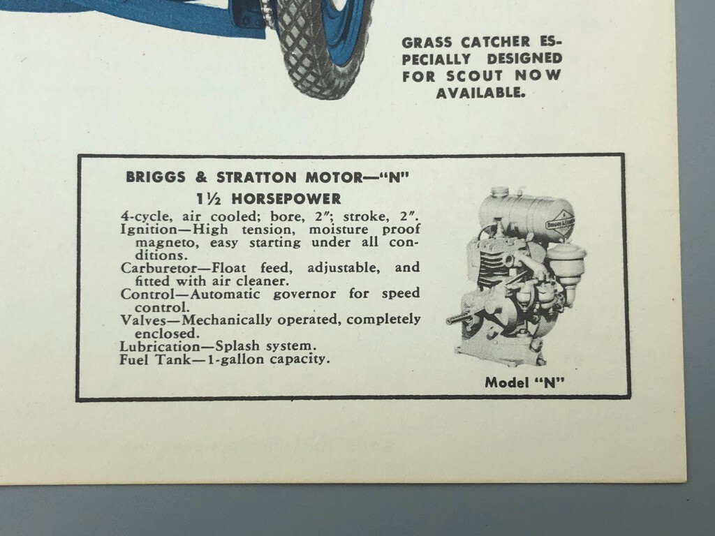 1940s MOTO-MOWER Co REEL LAWN MOWER Vintage ADVERTISE Brochure BRIGGS & STRATTON