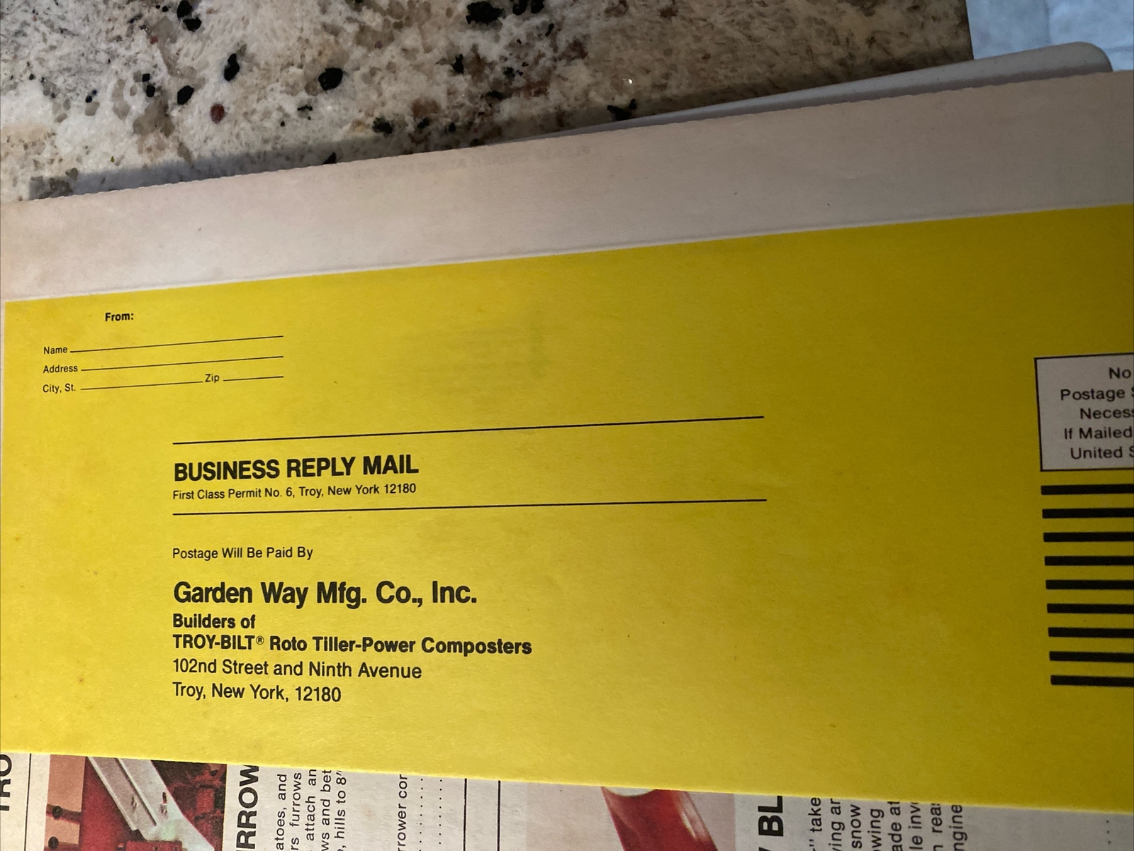 Troy-Bilt Roto Tiller & Attachments Advertisement Packet 1977 original, Letter,