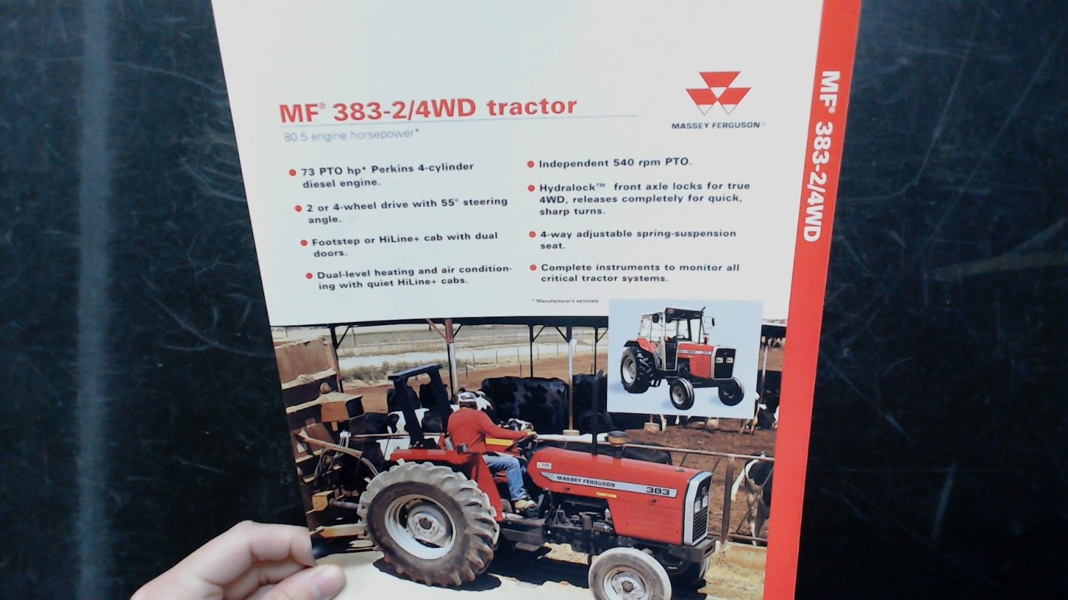 Massey Ferguson MF 383-2/4WD Tractor Vintage Agriculture Brochure
