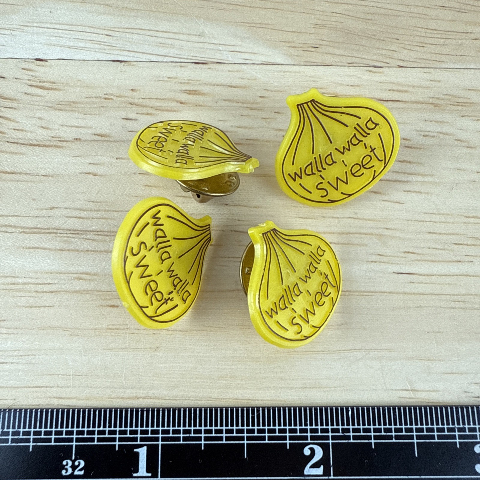 4 Walla Walla Sweet Yellow Onion Advertising Pins Washington State Agriculture