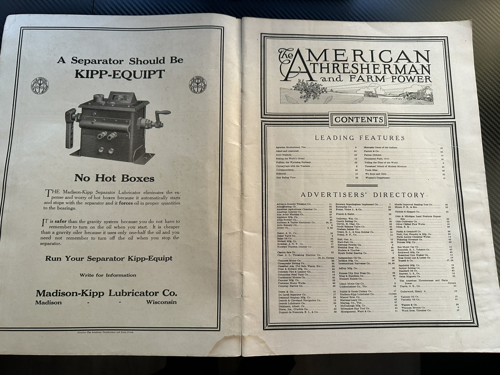 The American Thresherman and Farm Power MAGAZINE 1916 Madison, WIS Vol 19. No 5