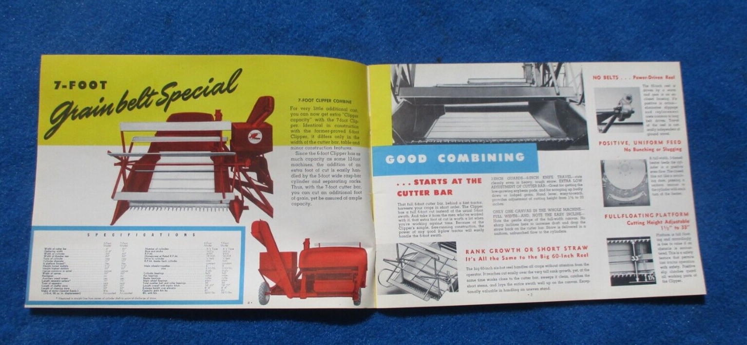 Massey Harris 1950&rsquo;s Combine Sales Booklet Many Full Color Pages Original NOS