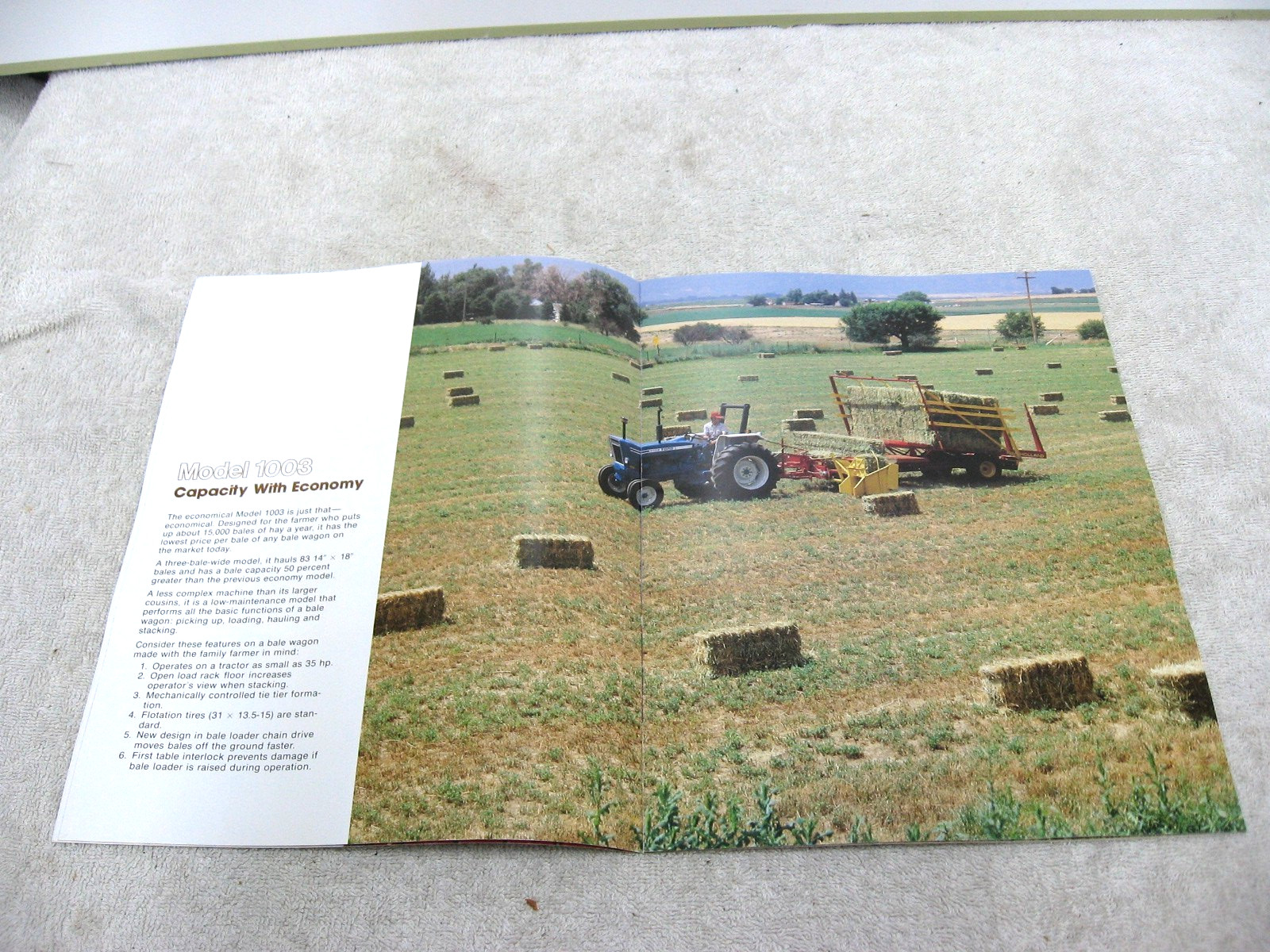 1988 FORD NEW HOLLAND TRACTOR PULL TYPE BALE WAGON BROCHURE 1003 1036 1037