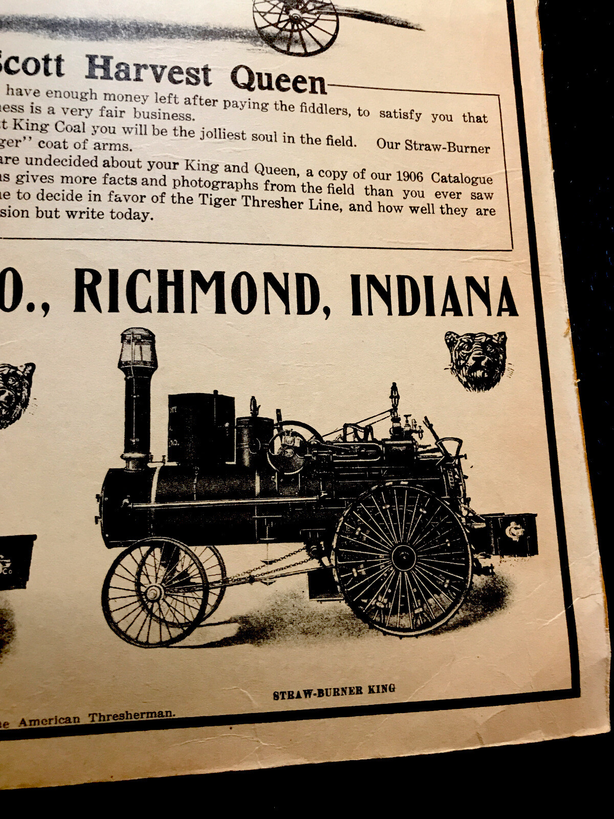 1906 Garr, Scott & Co. Farm Implements Advertising – Richmond – Indiana