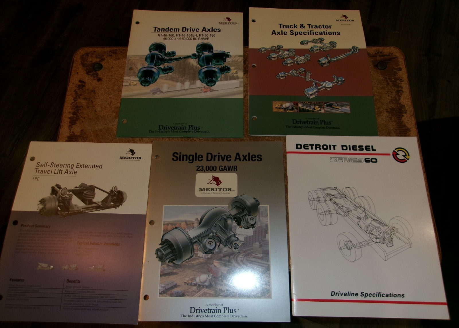 5-lot 1990&rsquo;s assorted truck driveline brochures in good shape used