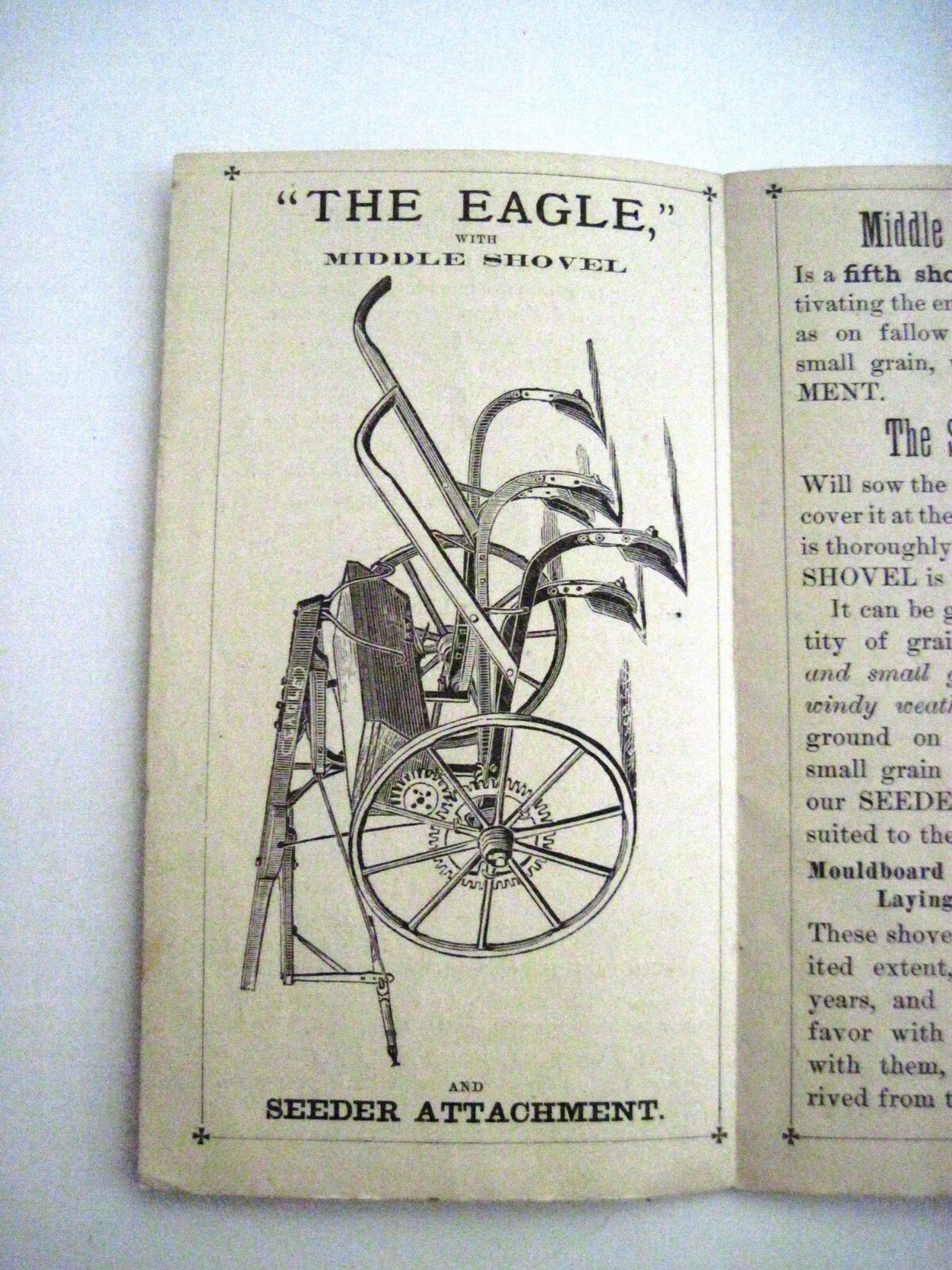 1880 Pull-Out Advertising Brochure for « Eagle Cultivator » w/ Great Pictures *