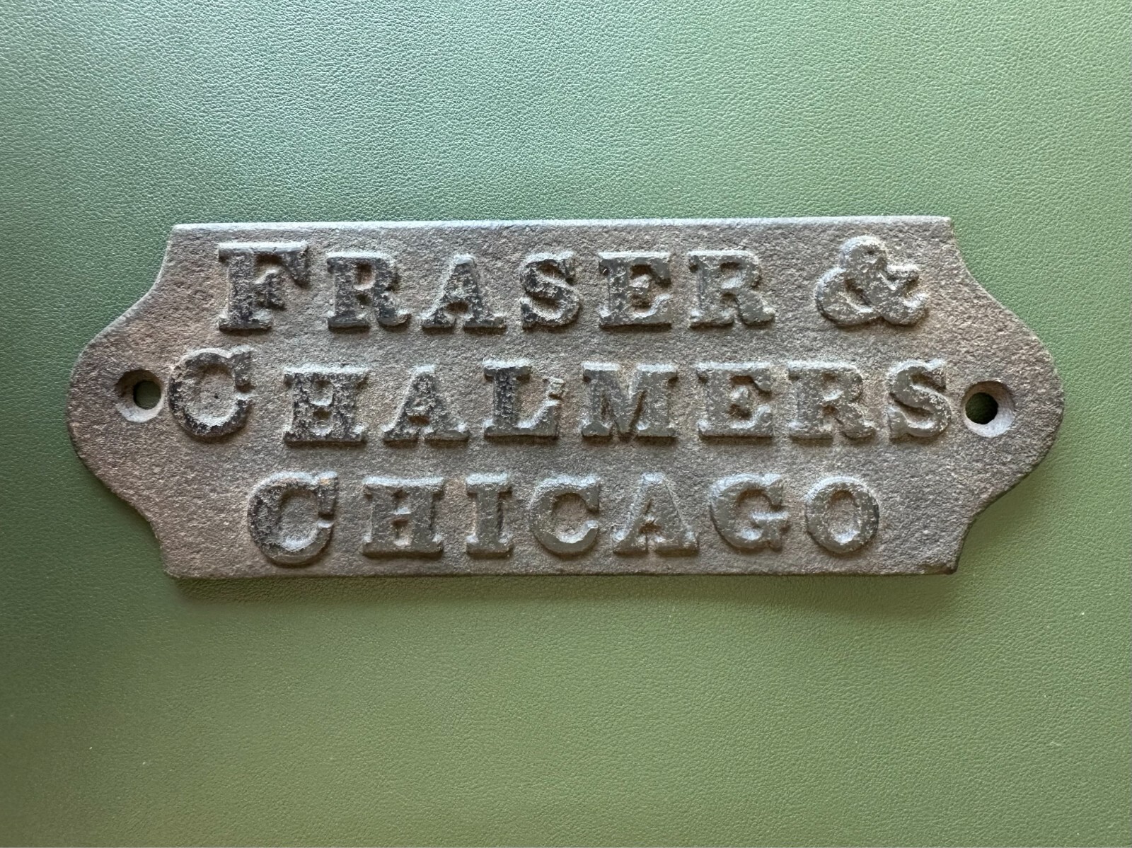 Antique Allis Fraser Chalmers Chicago Cast Iron Nameplate Tag Sign Plaque 1890s