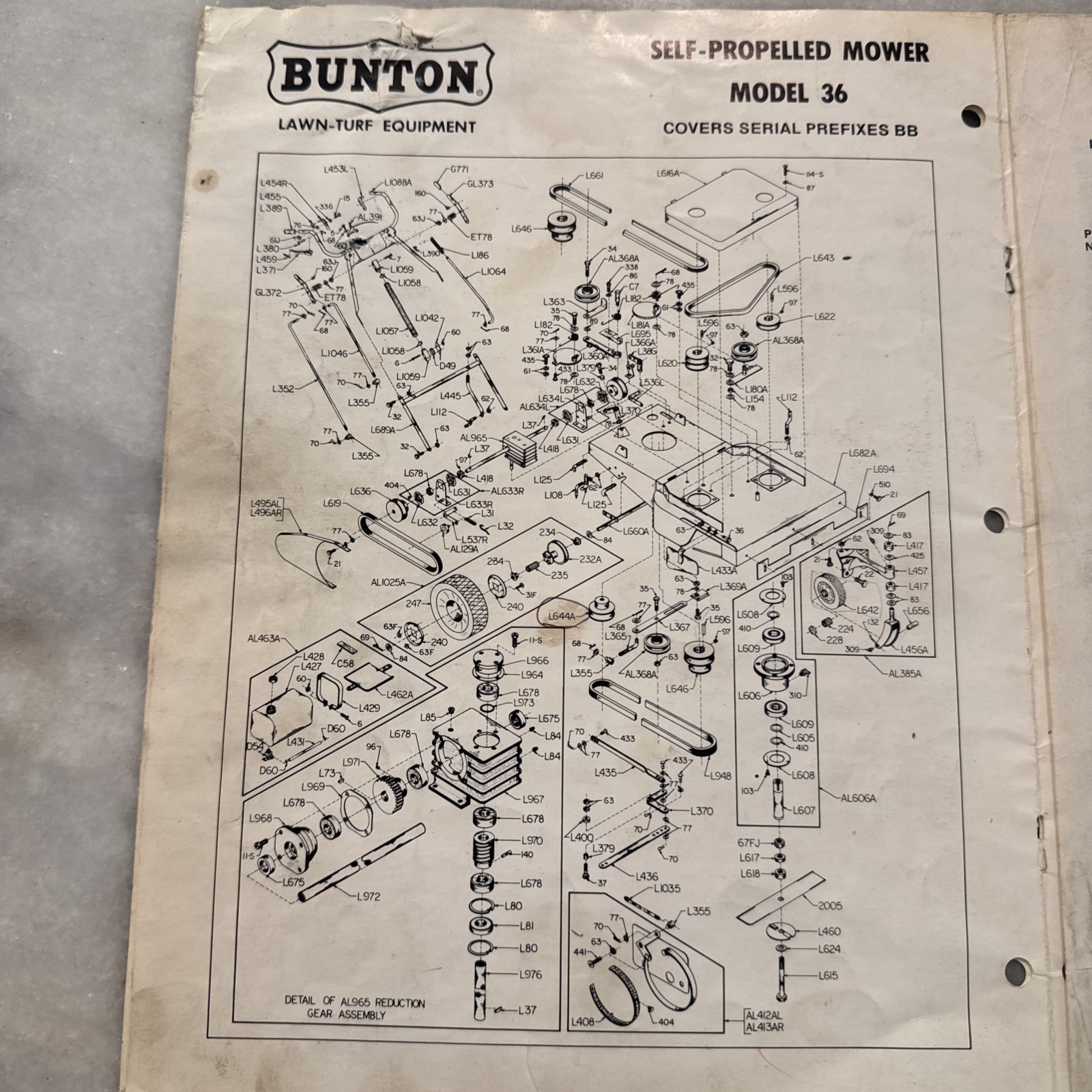 Two Bunton Lawn & Garden Commerical Mower Brochures Lawn Yellow Green 61, 52, 36