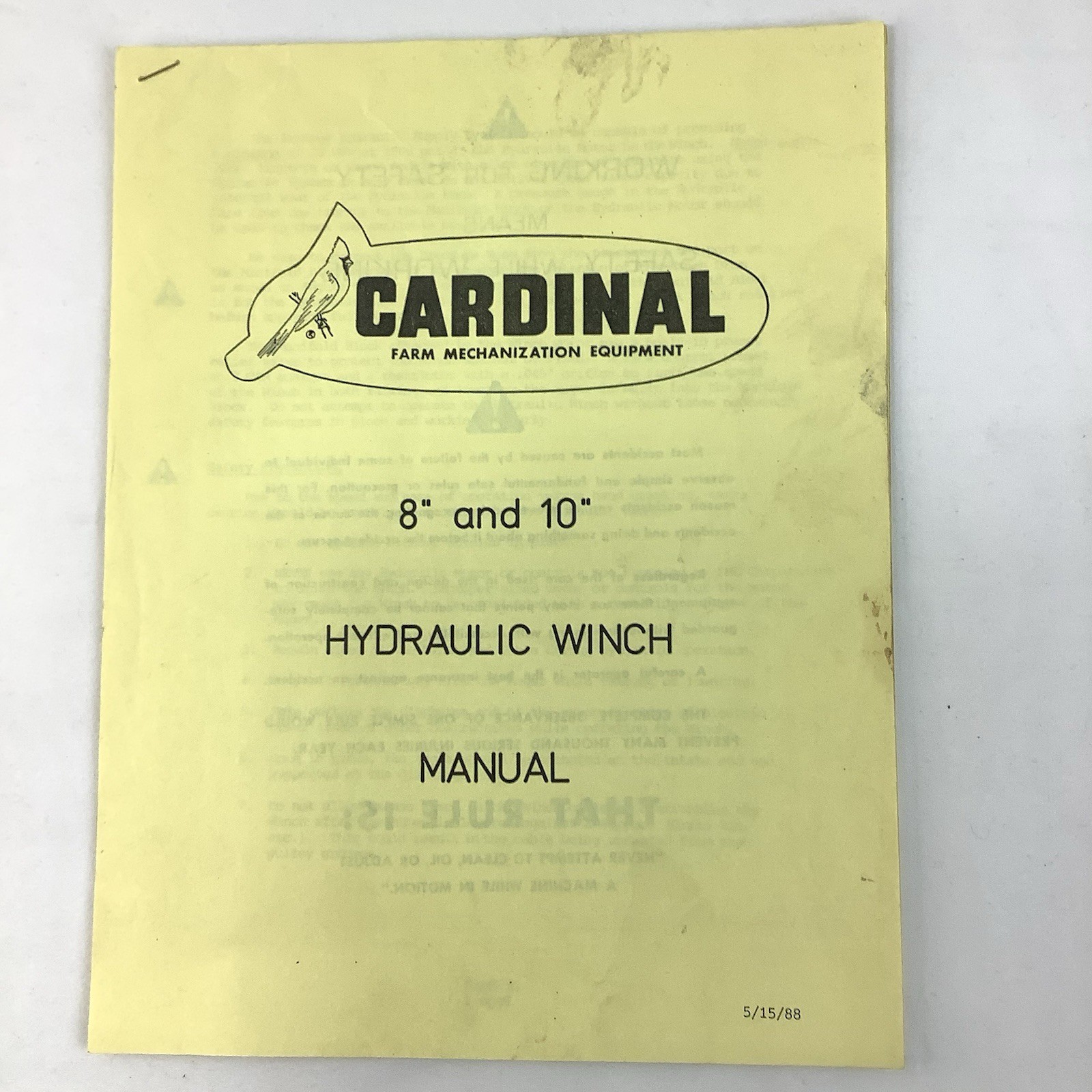 Cardinal Manufacturing Indiana Brochures 1990 Farm Equipment Portable Augers