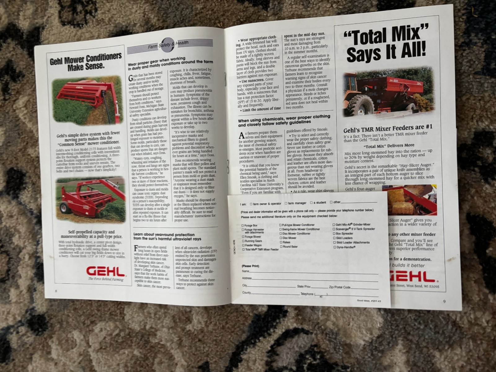 Gehl Farm Equipment Good Idea&rsquo;s Magazine Vol 12 No.2 Brochure DCPA26