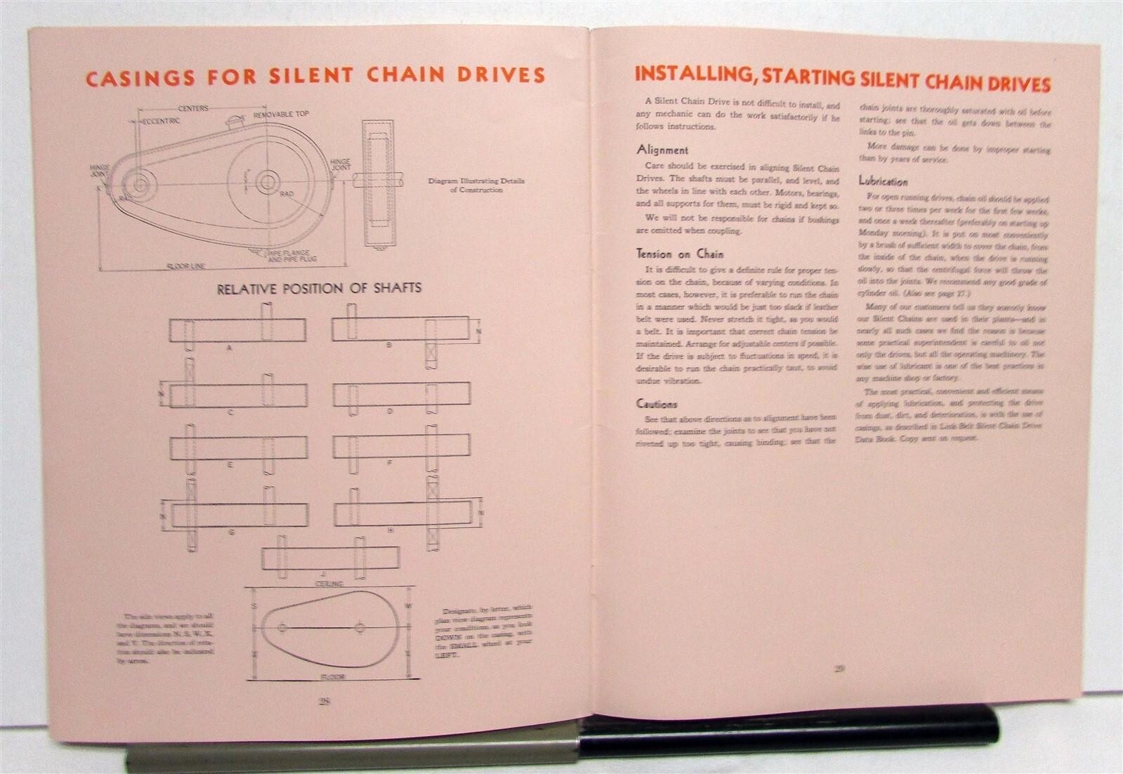 1930 Link Belt Silverstreak Silent Chain Drives Diagrams Features Specs Brochure