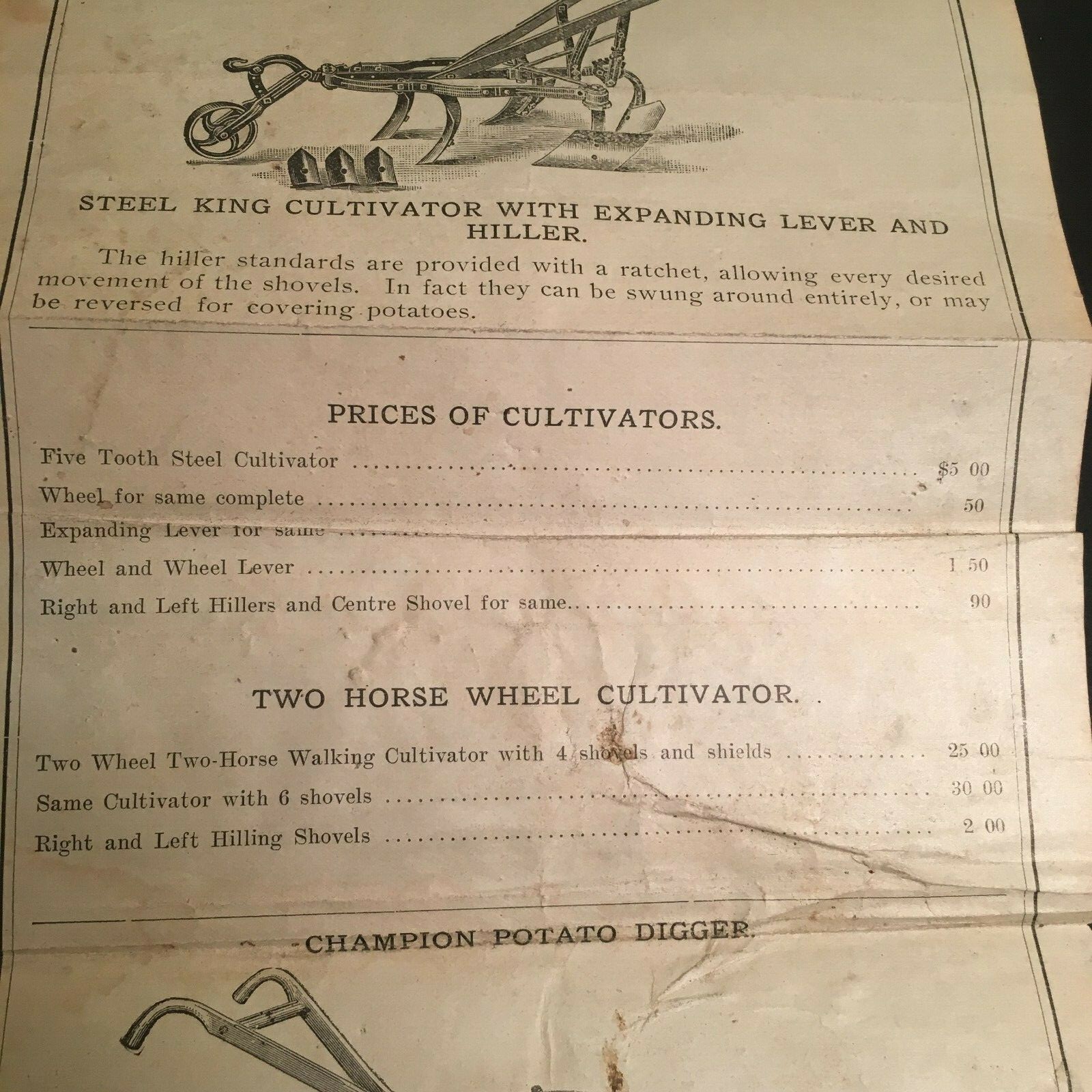 Plow & Cultivator Circular Empire Agricultural Works Original 1940&rsquo;s Advertising