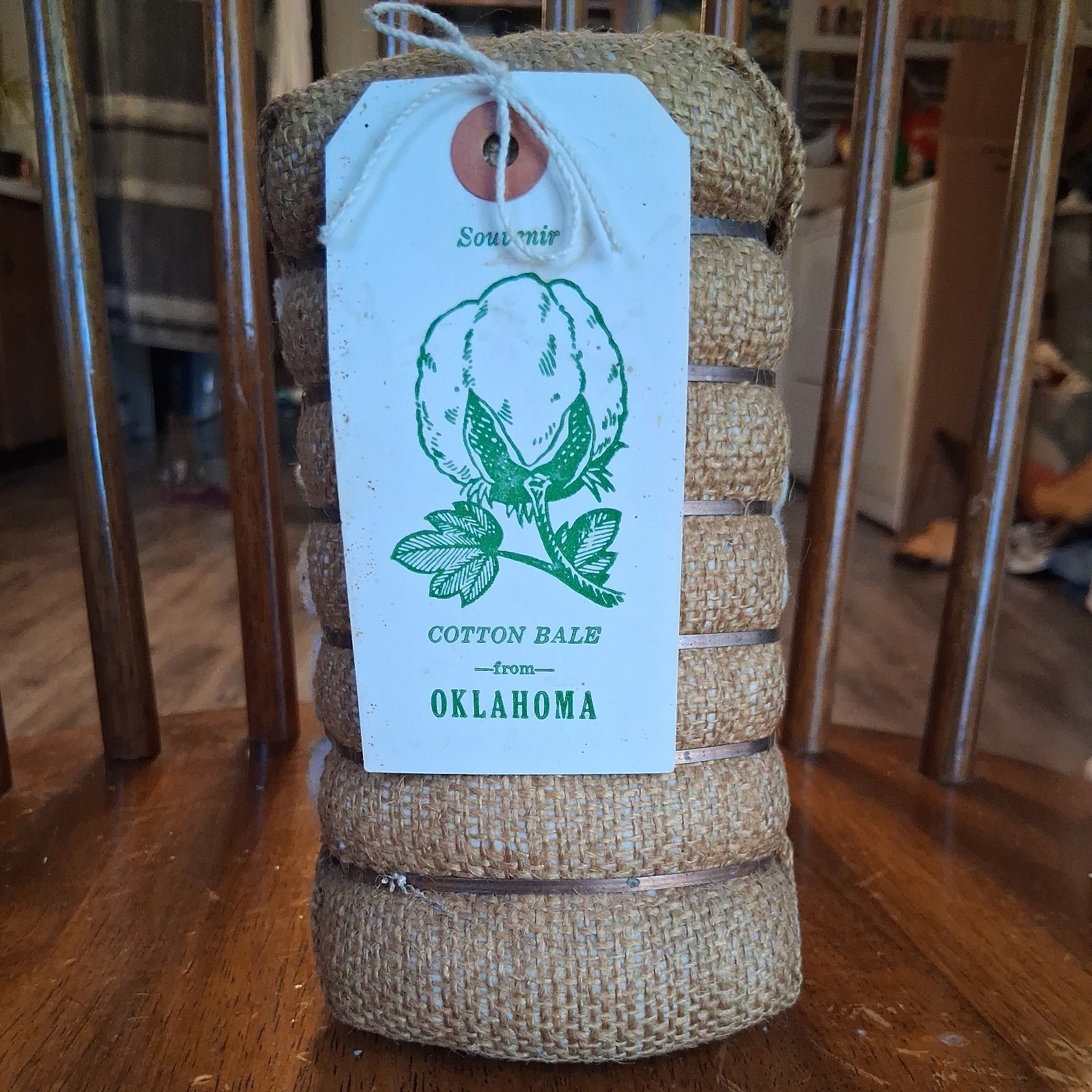 Vintage Cotton Bale Souvenir From Oklahoma – Miniature