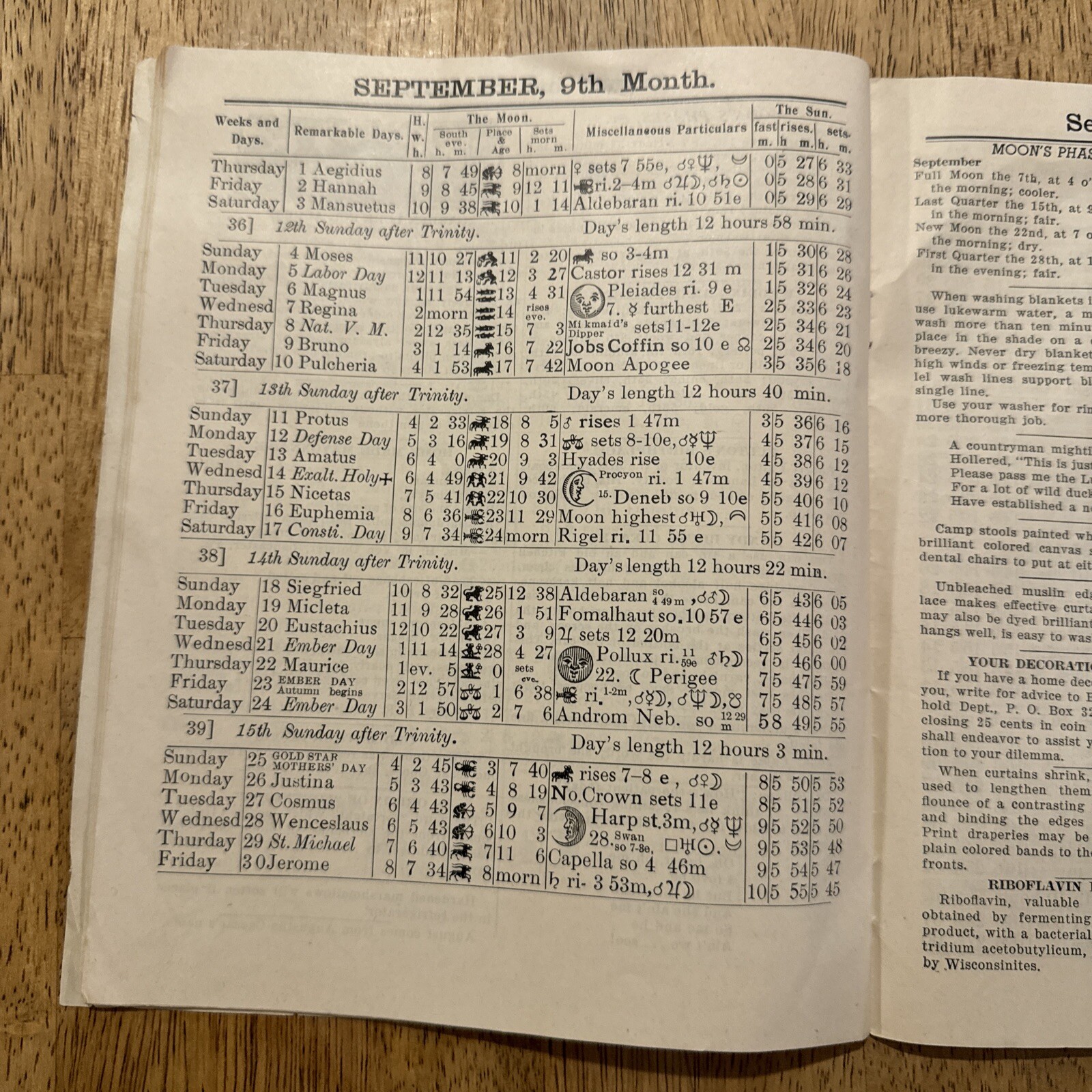Vintage 1949 Agriculltural Almanac for The Year Of Our Lord Lancaster, PA