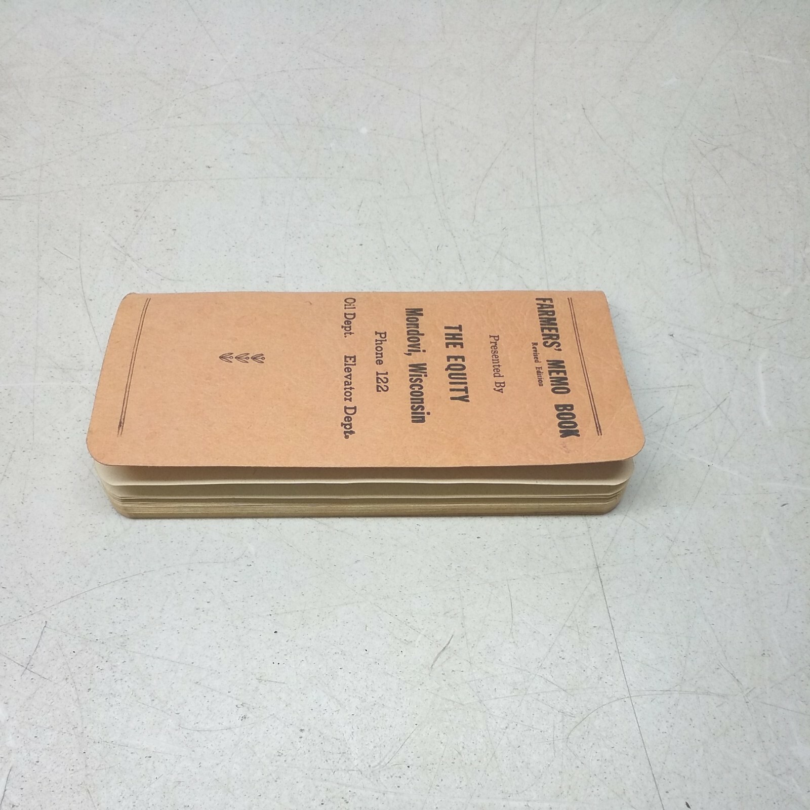 Vintage Farmers Memo Book The Equity Mondovi Wisconsin Agricultural Advertising