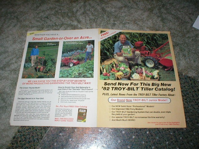 1982 Troy – Bilt Tiller Pony Jr. Model Flier 4 pages