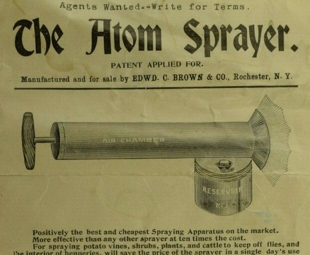 19th Century Atom Sprayer Bug Sprayer Duster Handbill Edward C. Brown