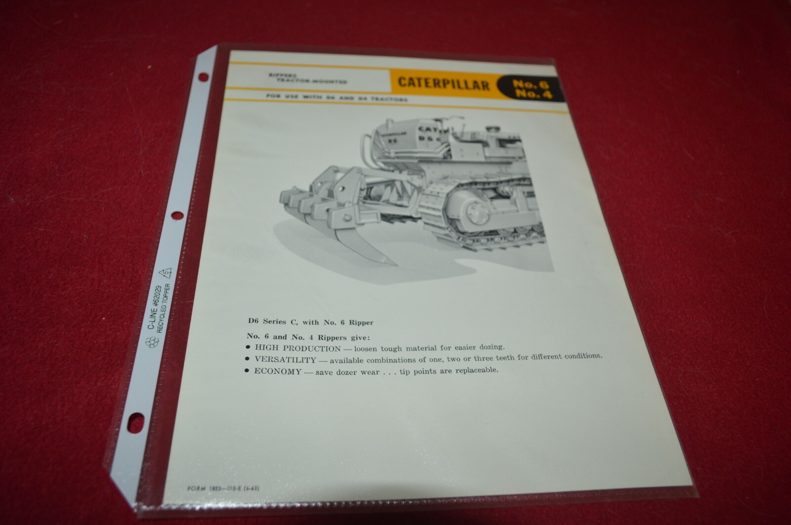 Caterpillar No. 6 4 Rippers For 1963 Dealer&rsquo;s Brochure AMIL16