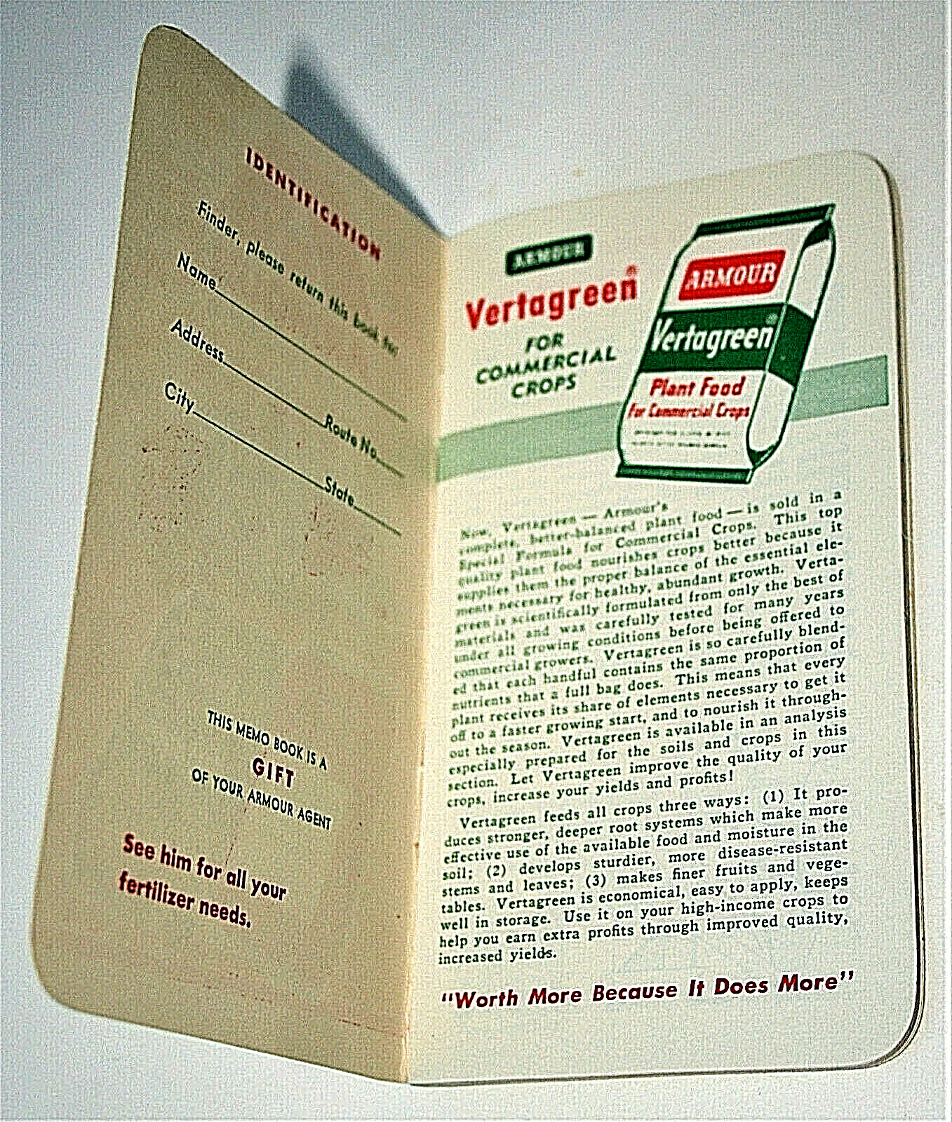 Vitg 1961 Armour Fertilizers Farmers Advertising Note Pad & Calendar NOS Unused