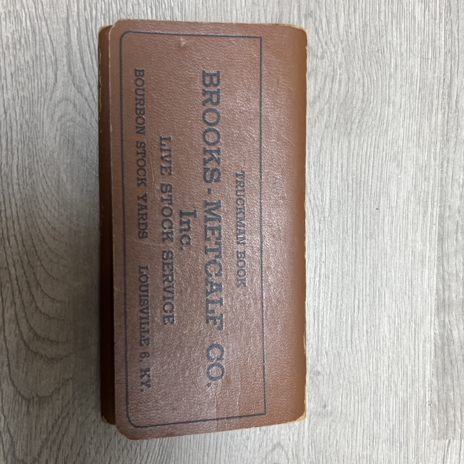 1958 Brooks-Metcalf Co Livestock Service Pocket Ledger Book Bourbon Stockyards
