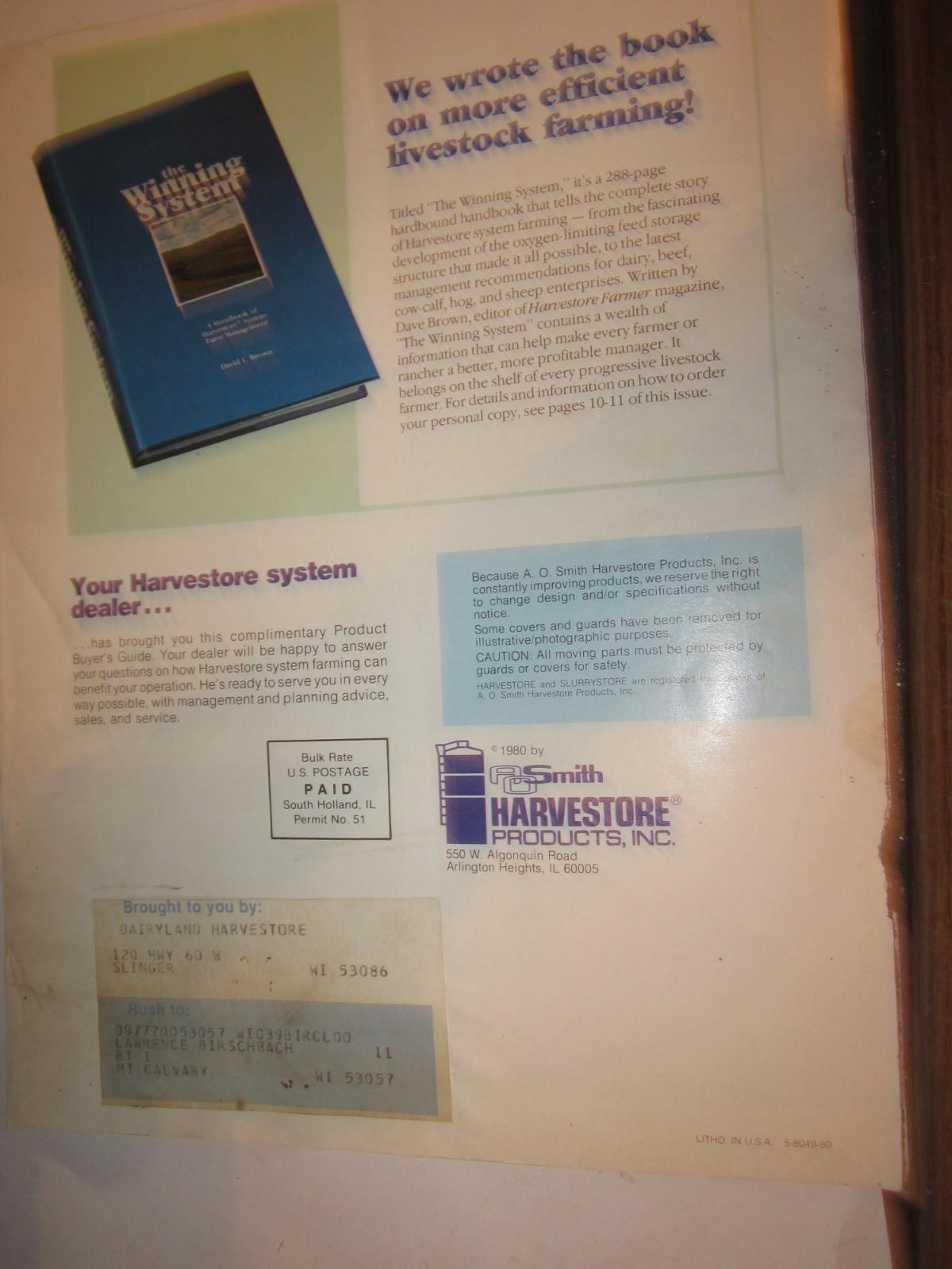1980 AO Smith Harvestore Systems Product Buyers Guide Brochure 19 PAGES