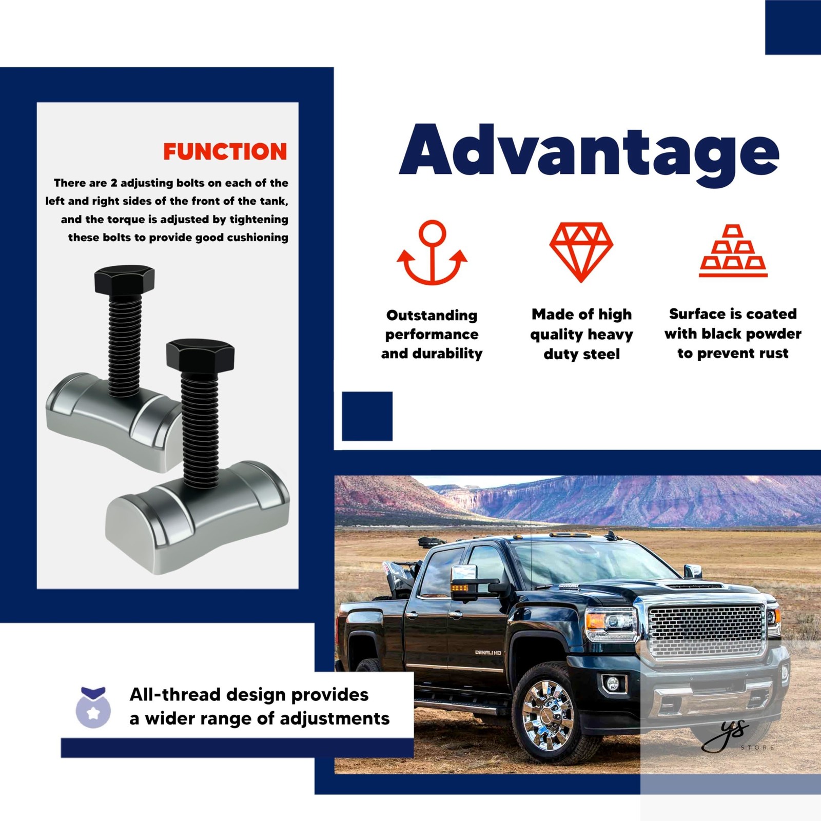 Torsion Bar Adjustment Bolt and Lock Nut Fit for Chevrolet Silverado Tahoe GMC