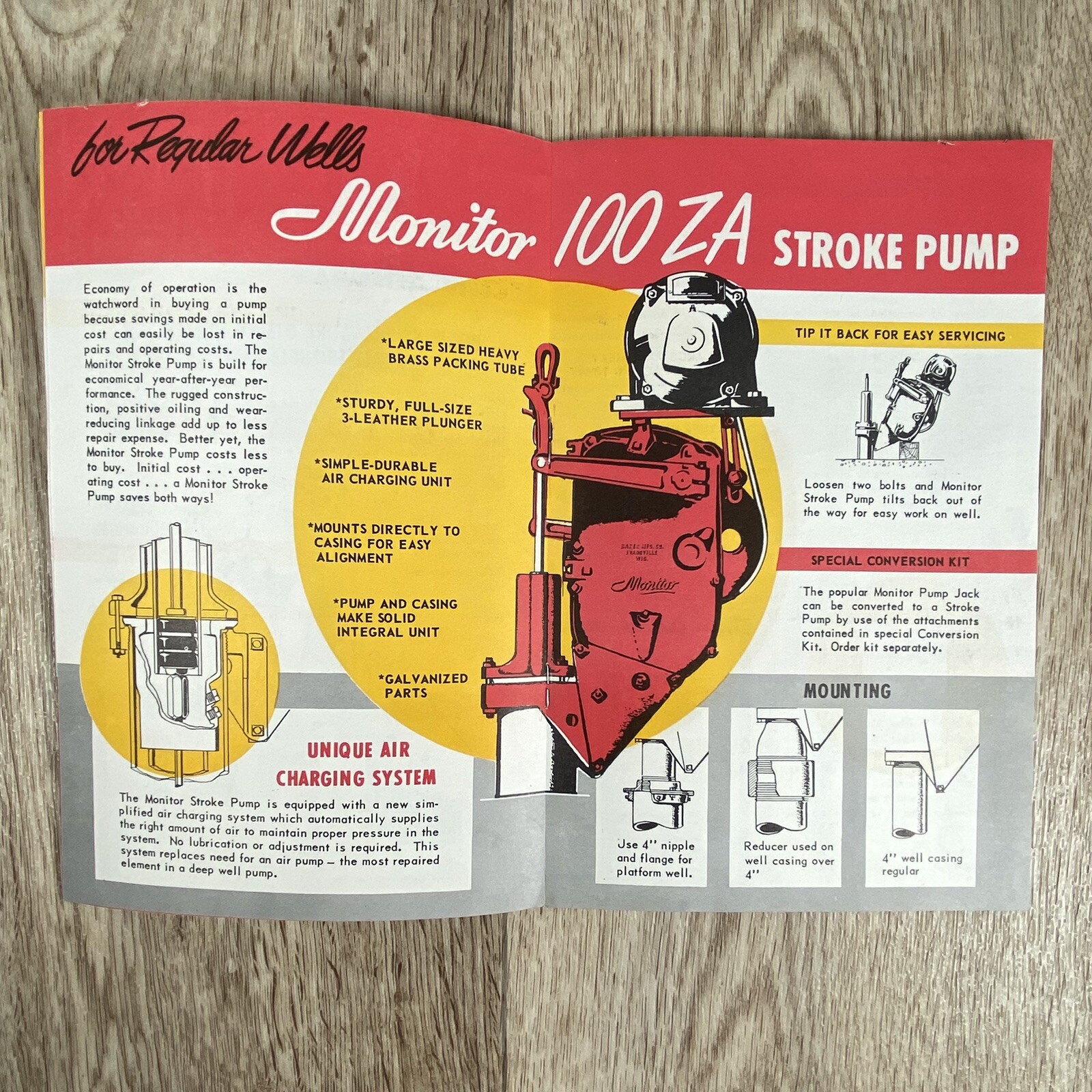 Vintage Monitor Stroke Pumps Brochure Baker Mfg. Co. Evansville, Wisconsin