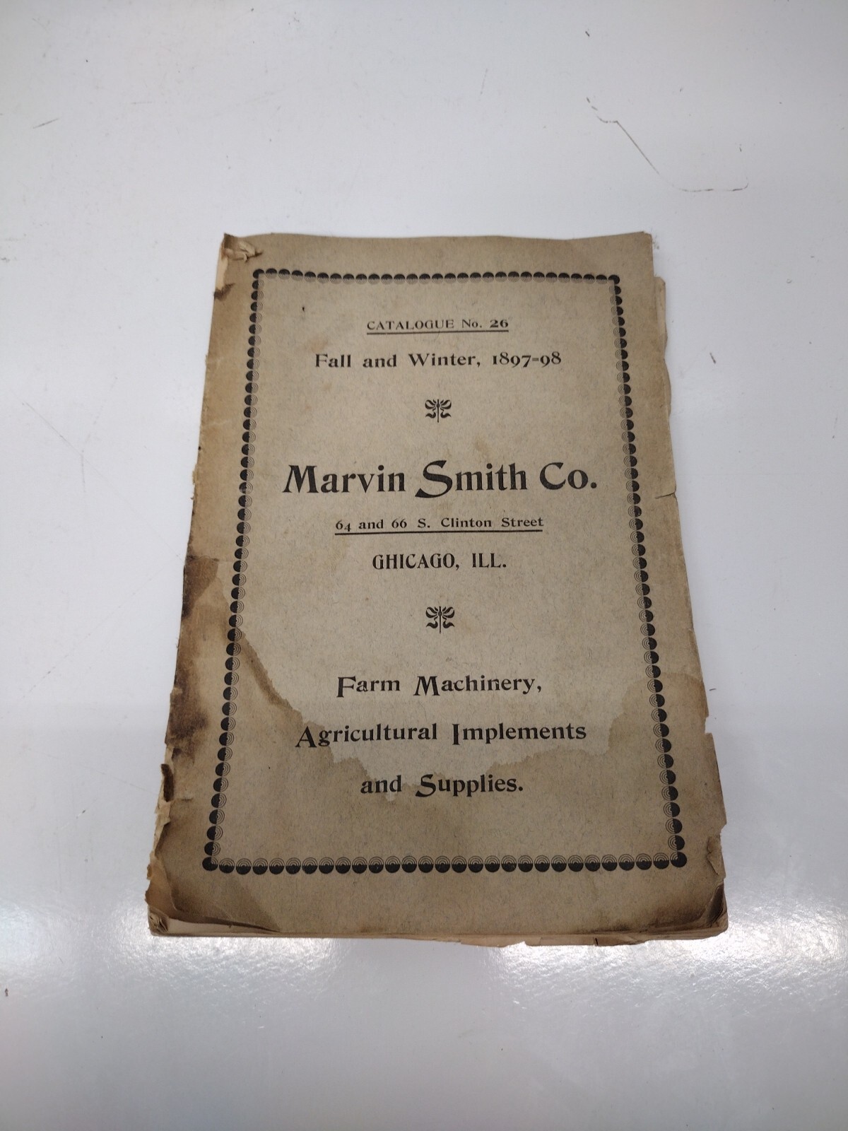 1897-98 Antique Marvin Smith Co. Farm Machinery, Ag Implements And Supplies Book