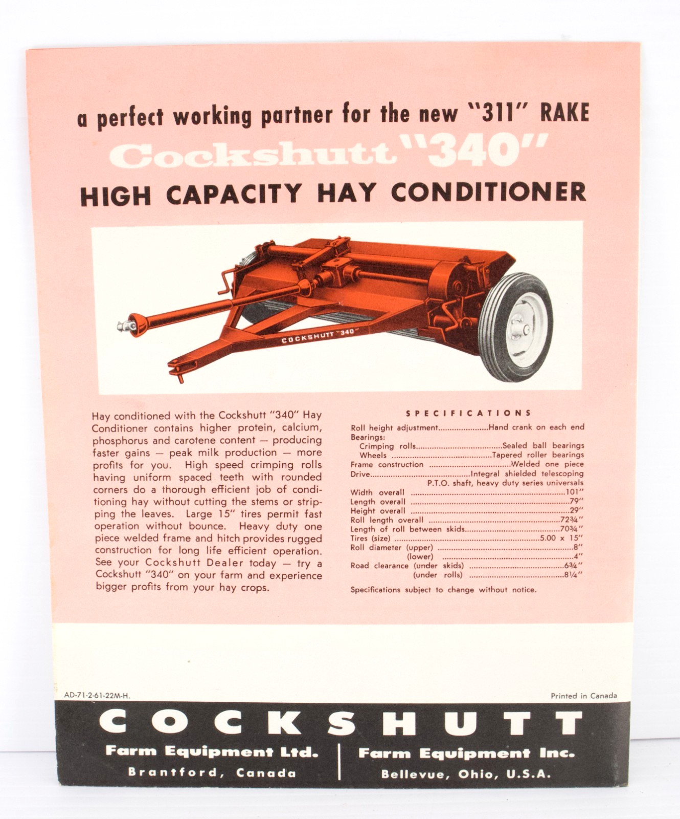 Vintage Cockshutt Tractor Sales Brochures Lot of 3