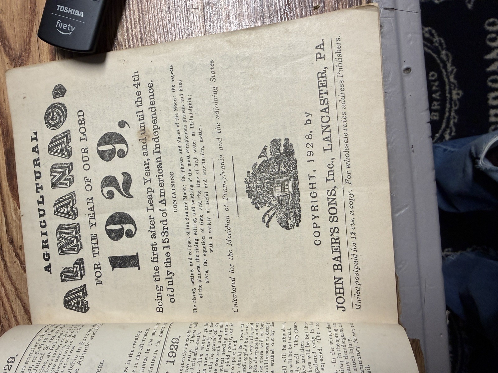 3 ANTIQUE ALMANACS. 1929,1934 and 1937. See photos