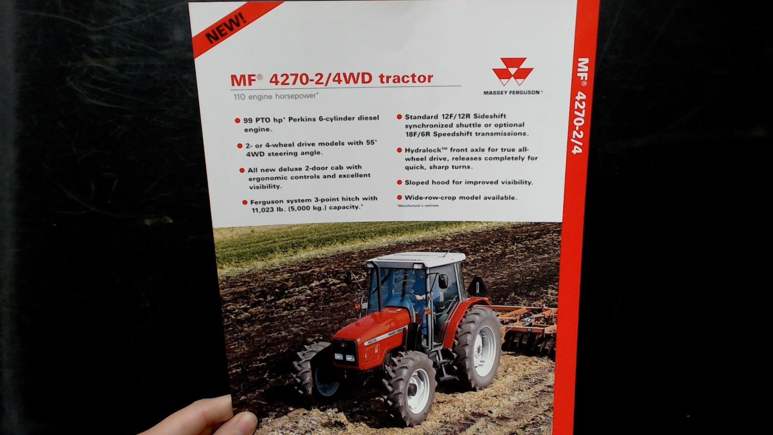 Massey Ferguson MF 4270-2/4WD Tractor Vintage Brochure Red White